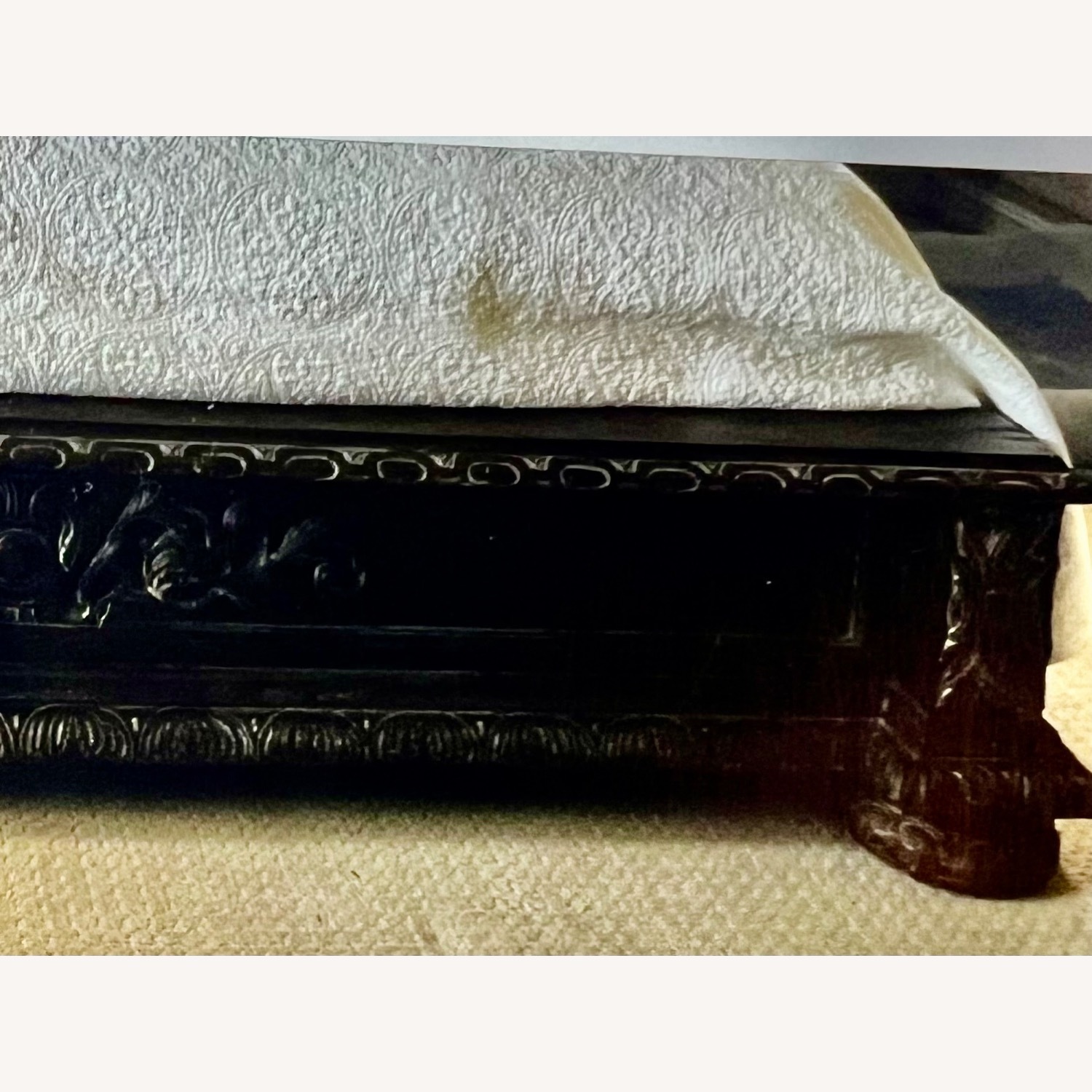 Restoration Hardware Wood Carved King Bed - image-5