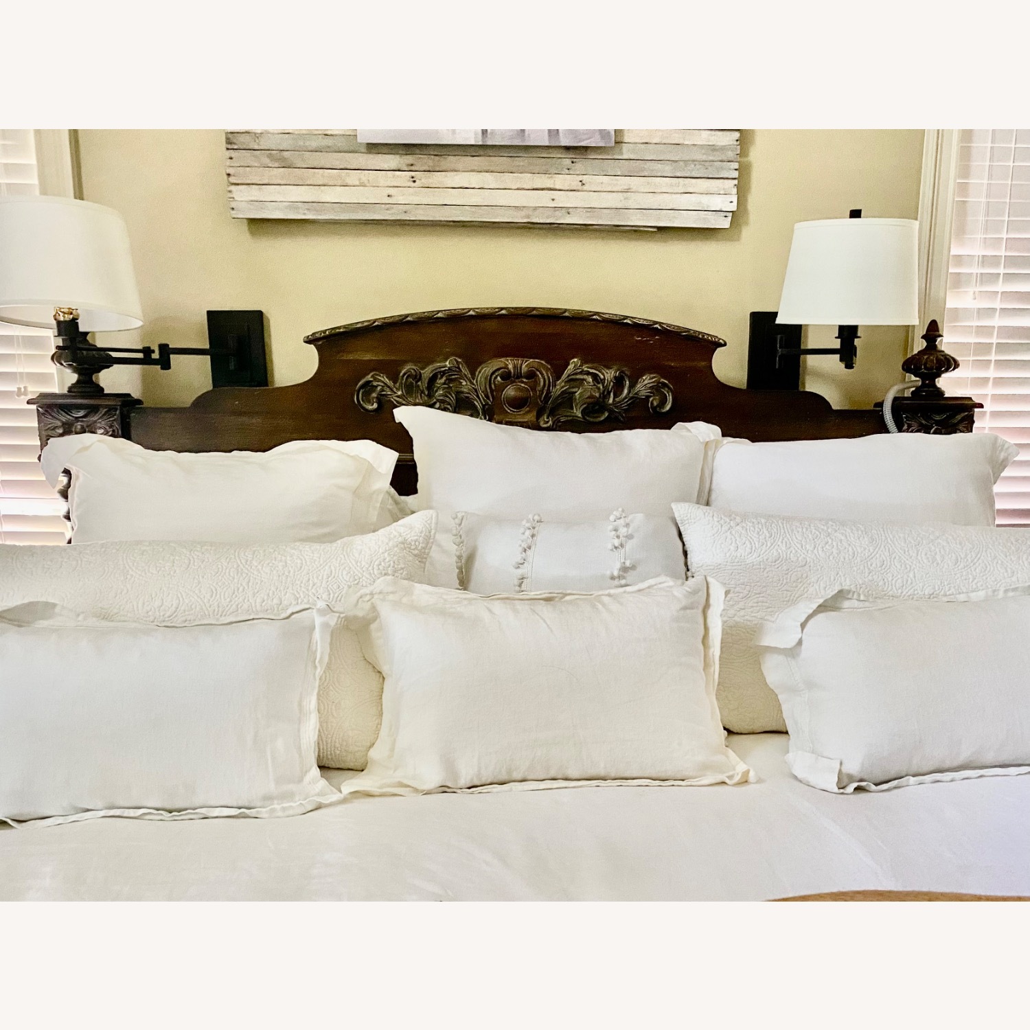 Restoration Hardware Wood Carved King Bed - image-4