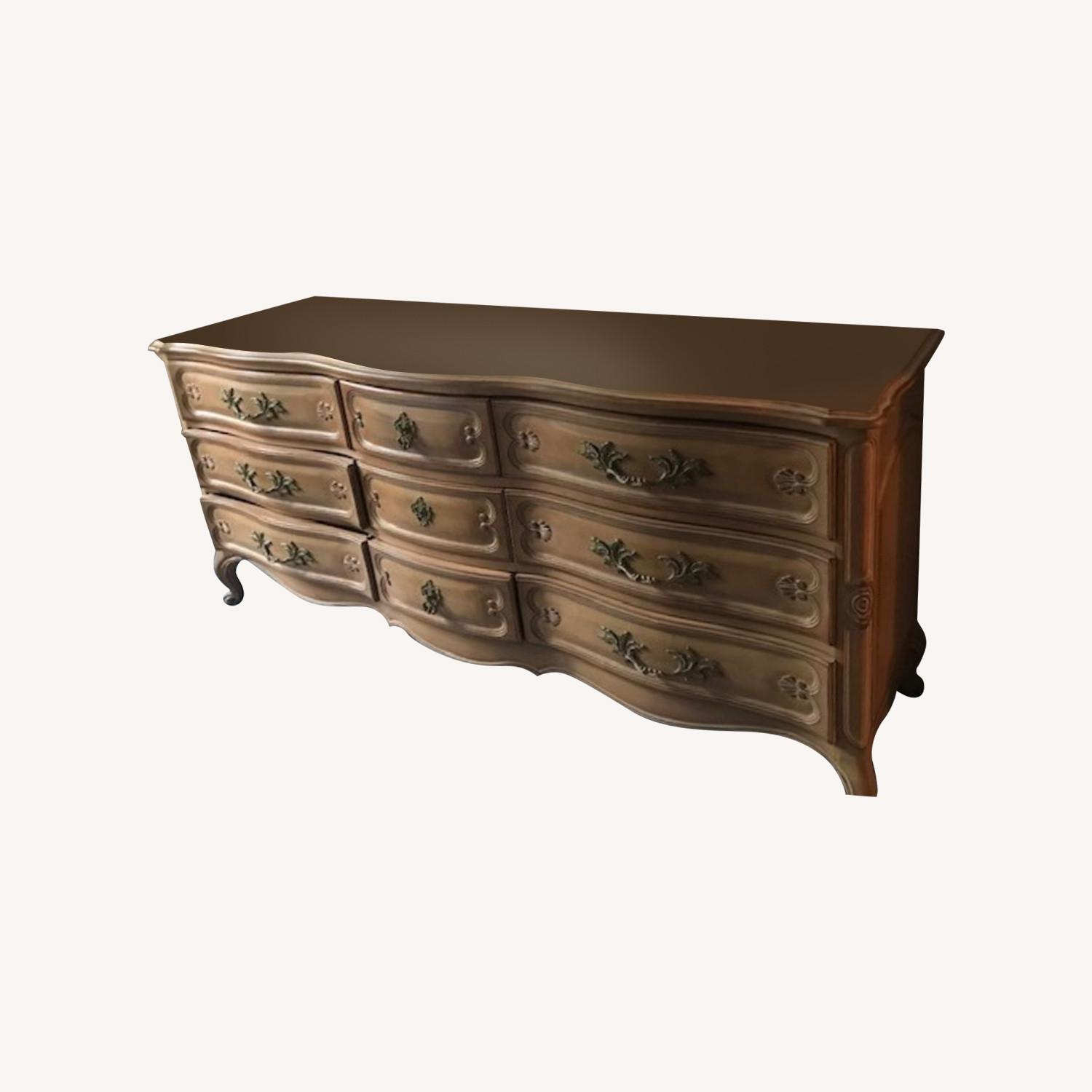 Vintage French Provincial 9-drawer long Dresser - image-0