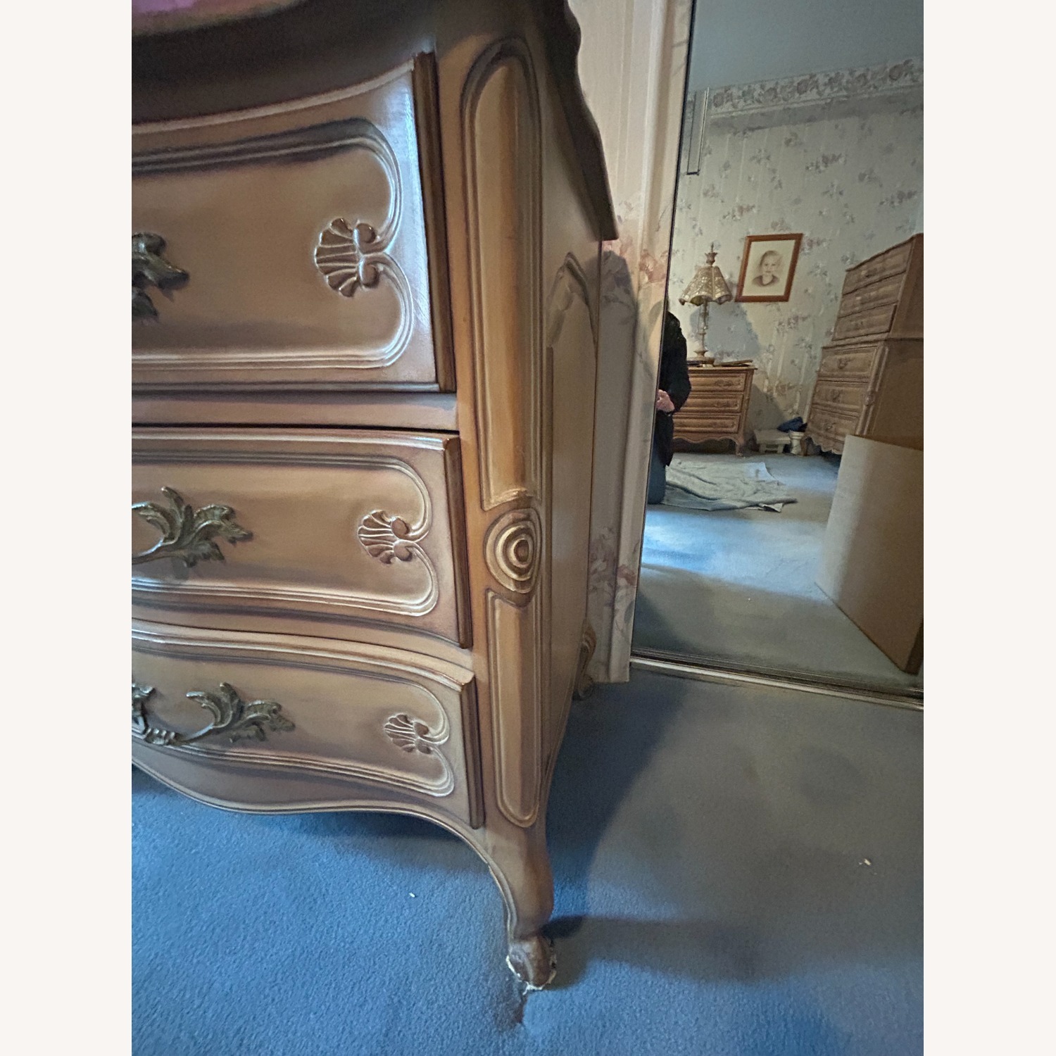 Vintage French Provincial 9-drawer long Dresser - image-2