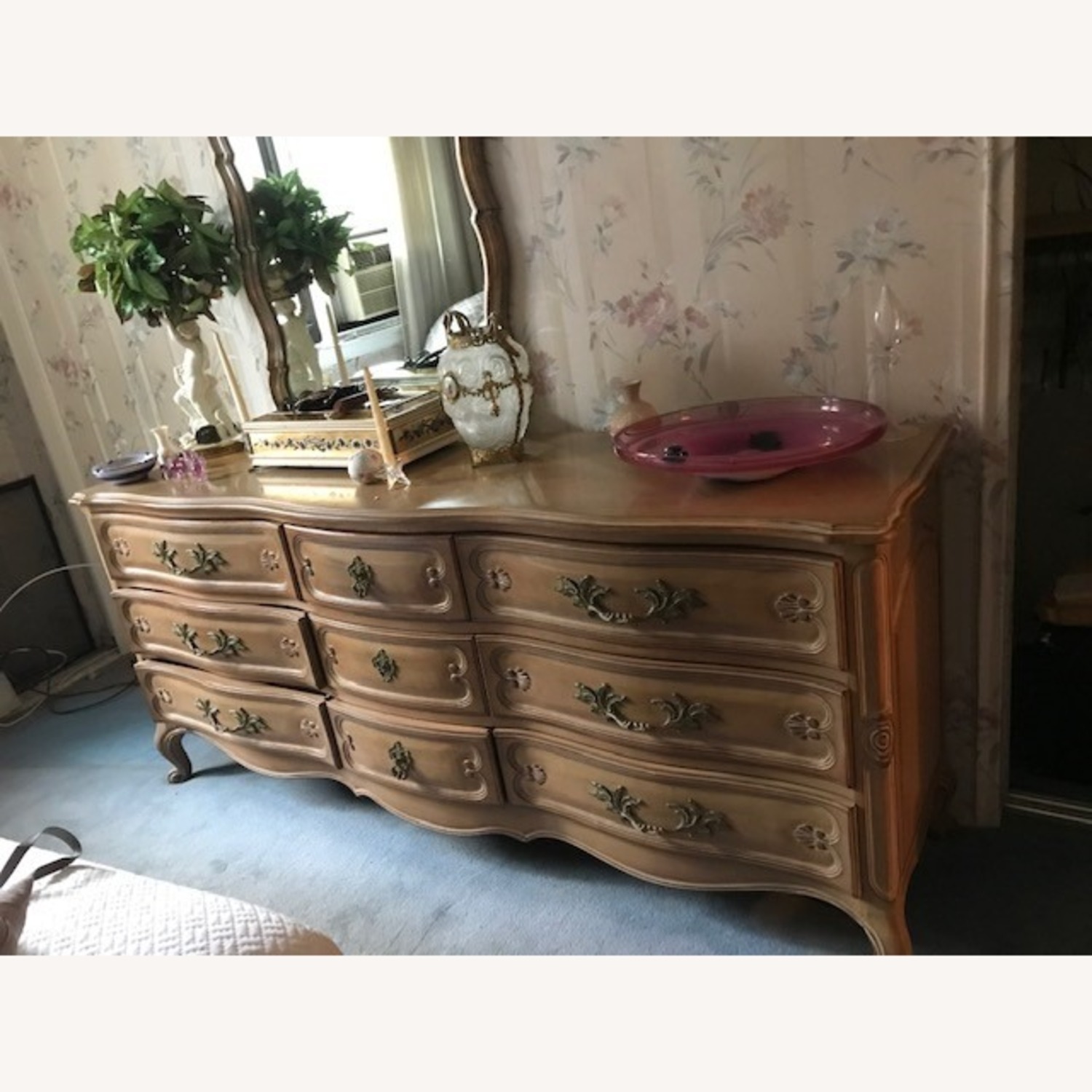 Vintage French Provincial 9-drawer long Dresser - image-3