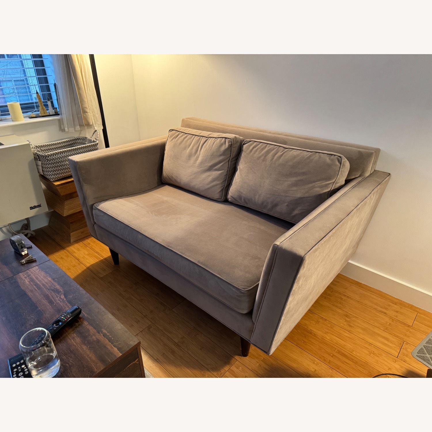 60” Loveseat in Suede Beige - image-3