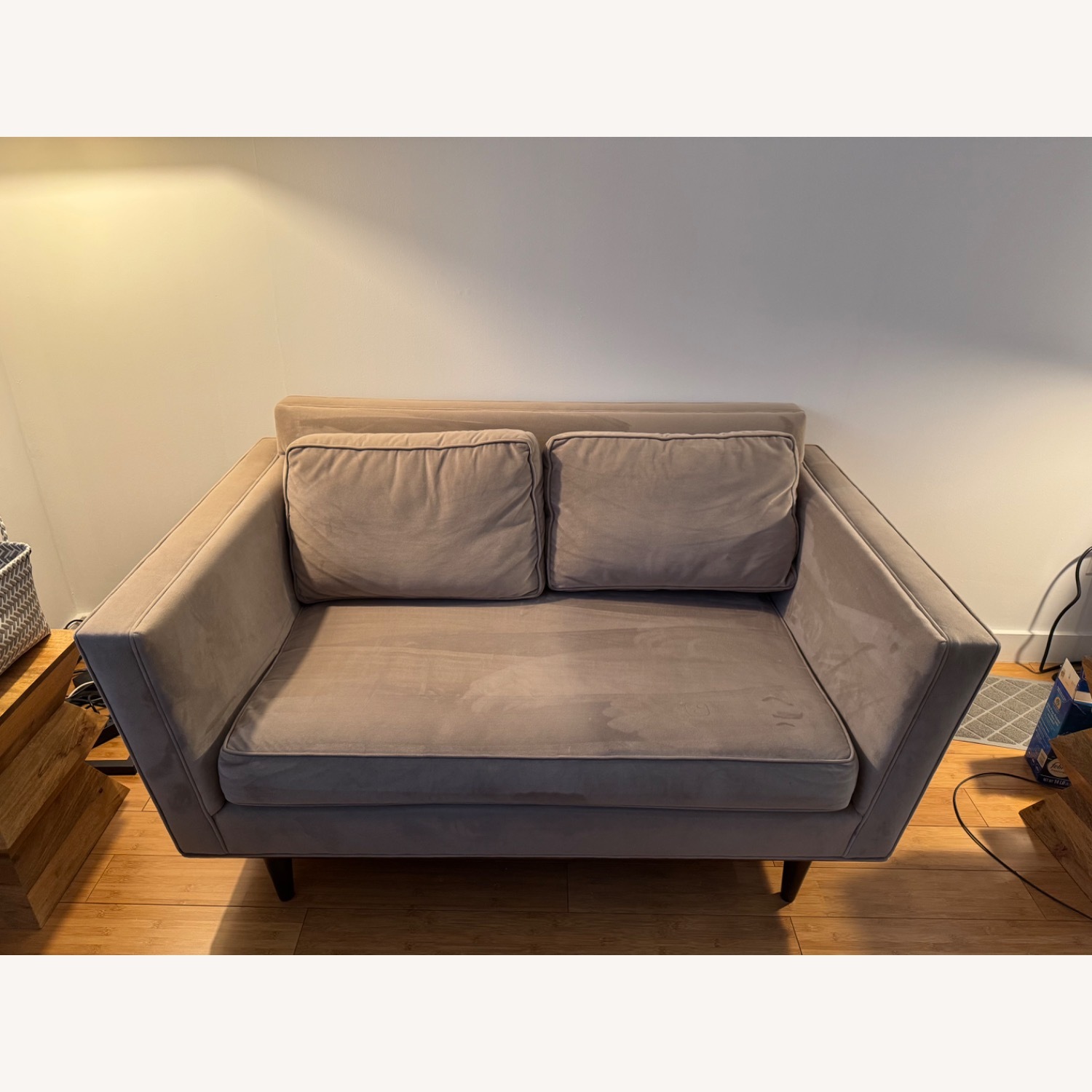 60” Loveseat in Suede Beige - image-1