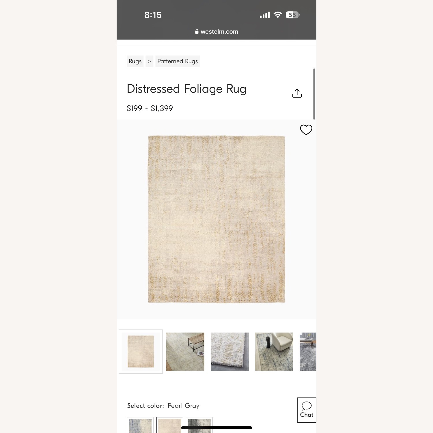 West Elm Distressed Foliage Rug, Mellow Rose 9X12 - image-1