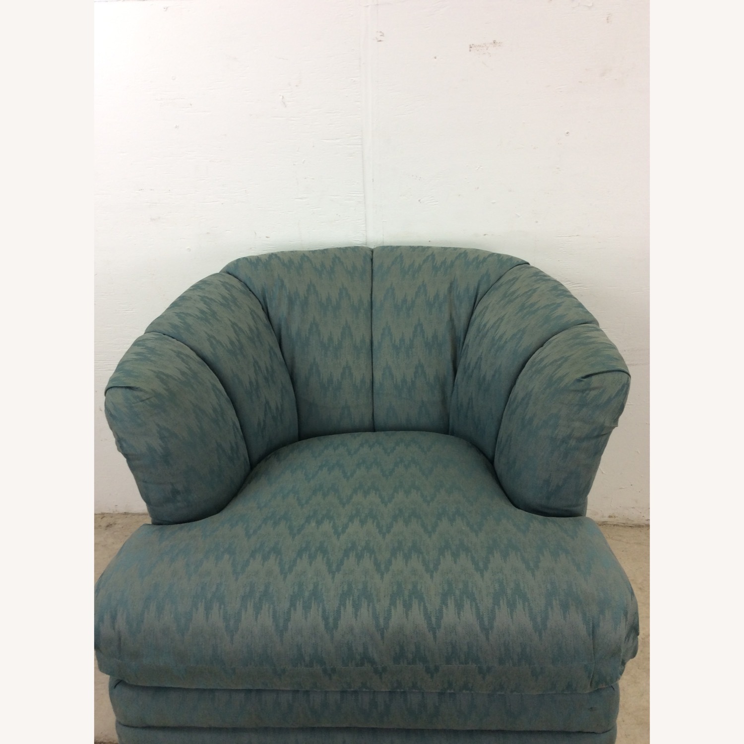Vintage Teal 1980s Barrel Back Club Chair by Rowe - image-5