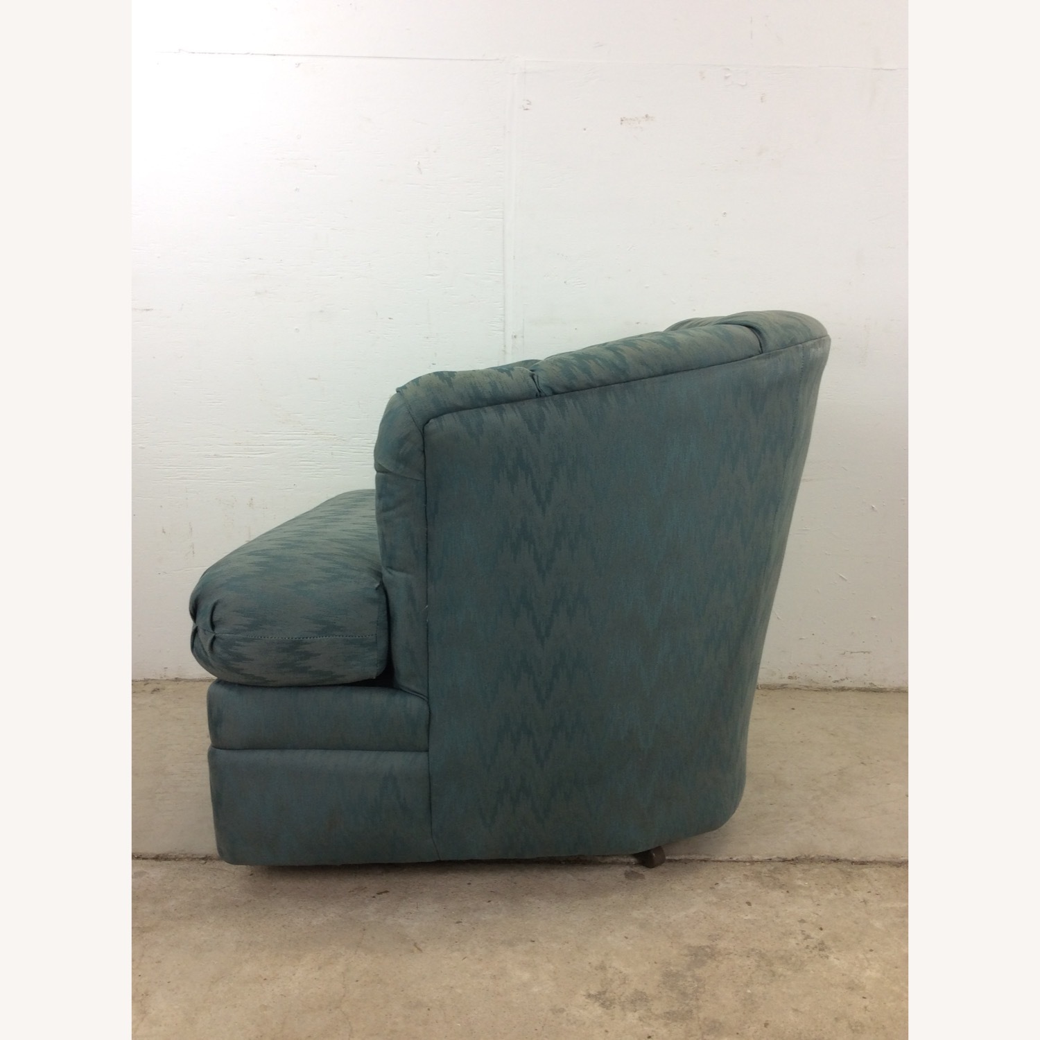 Vintage Teal 1980s Barrel Back Club Chair by Rowe - image-15