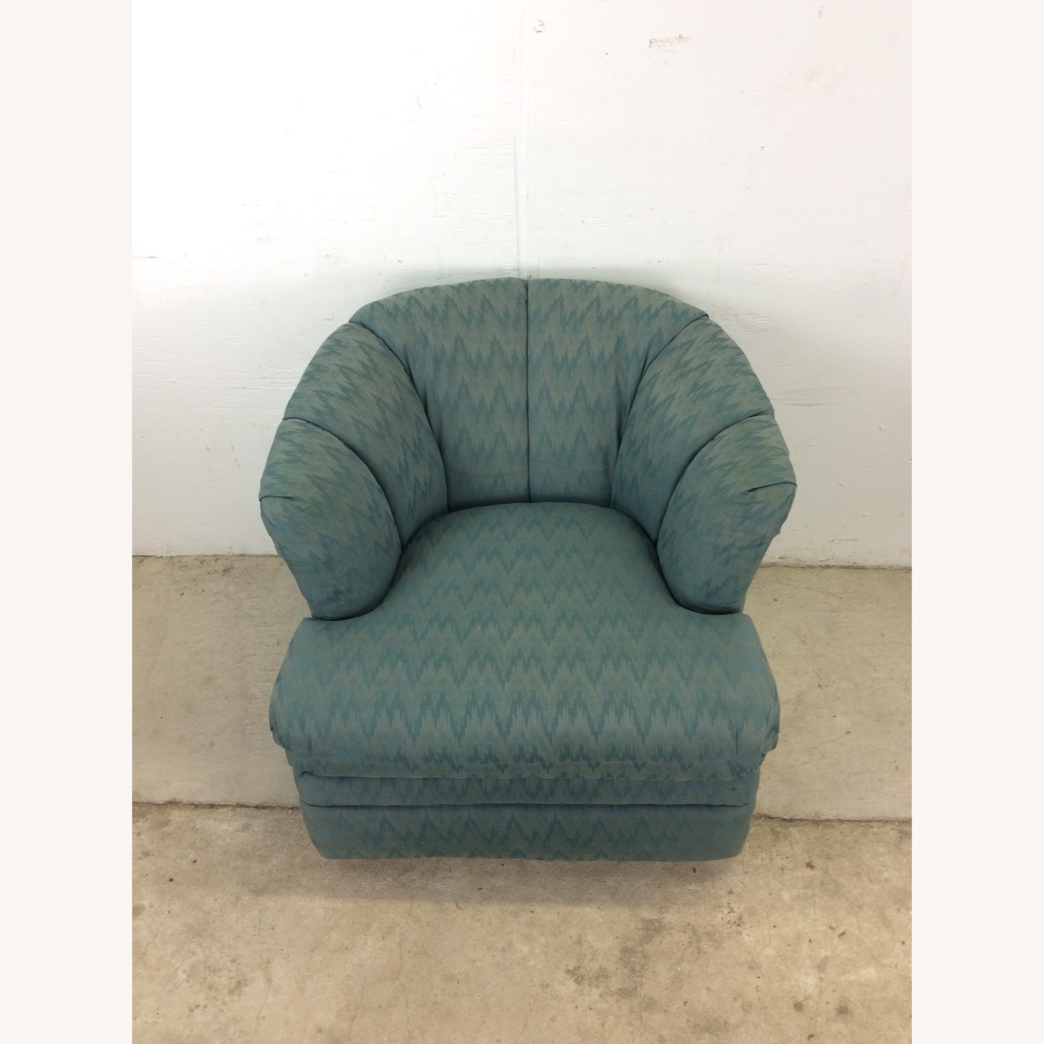 Vintage Teal 1980s Barrel Back Club Chair by Rowe - image-4