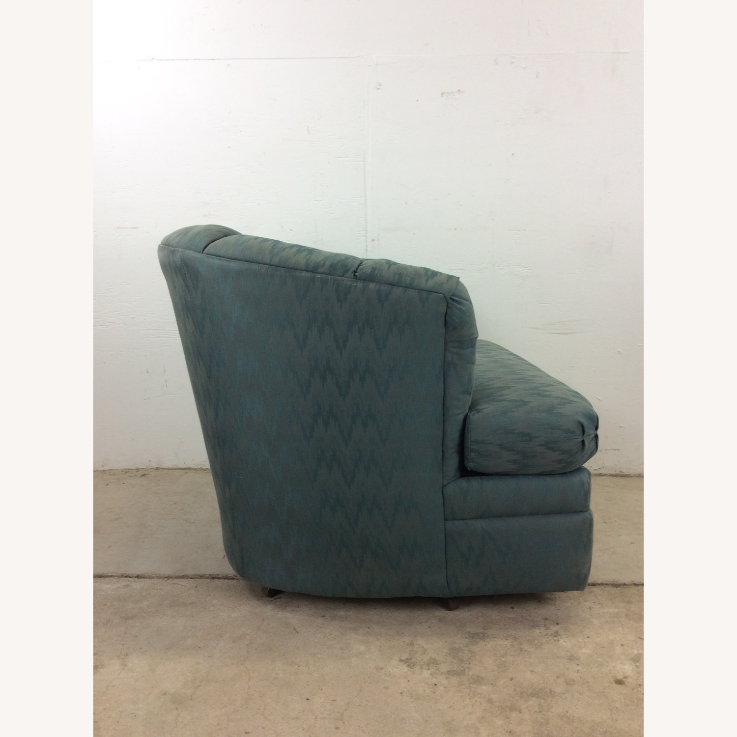 Vintage Teal 1980s Barrel Back Club Chair by Rowe - image-21