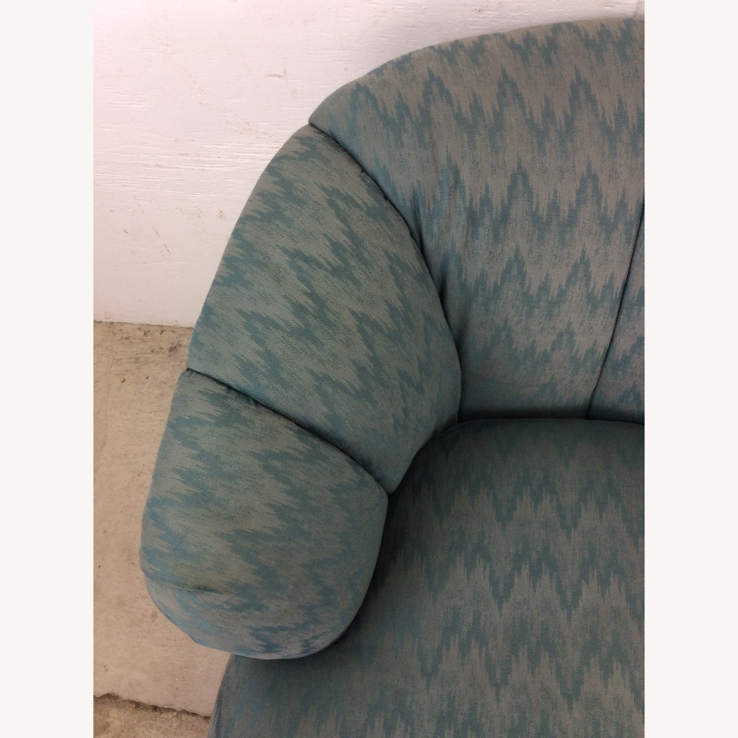 Vintage Teal 1980s Barrel Back Club Chair by Rowe - image-7