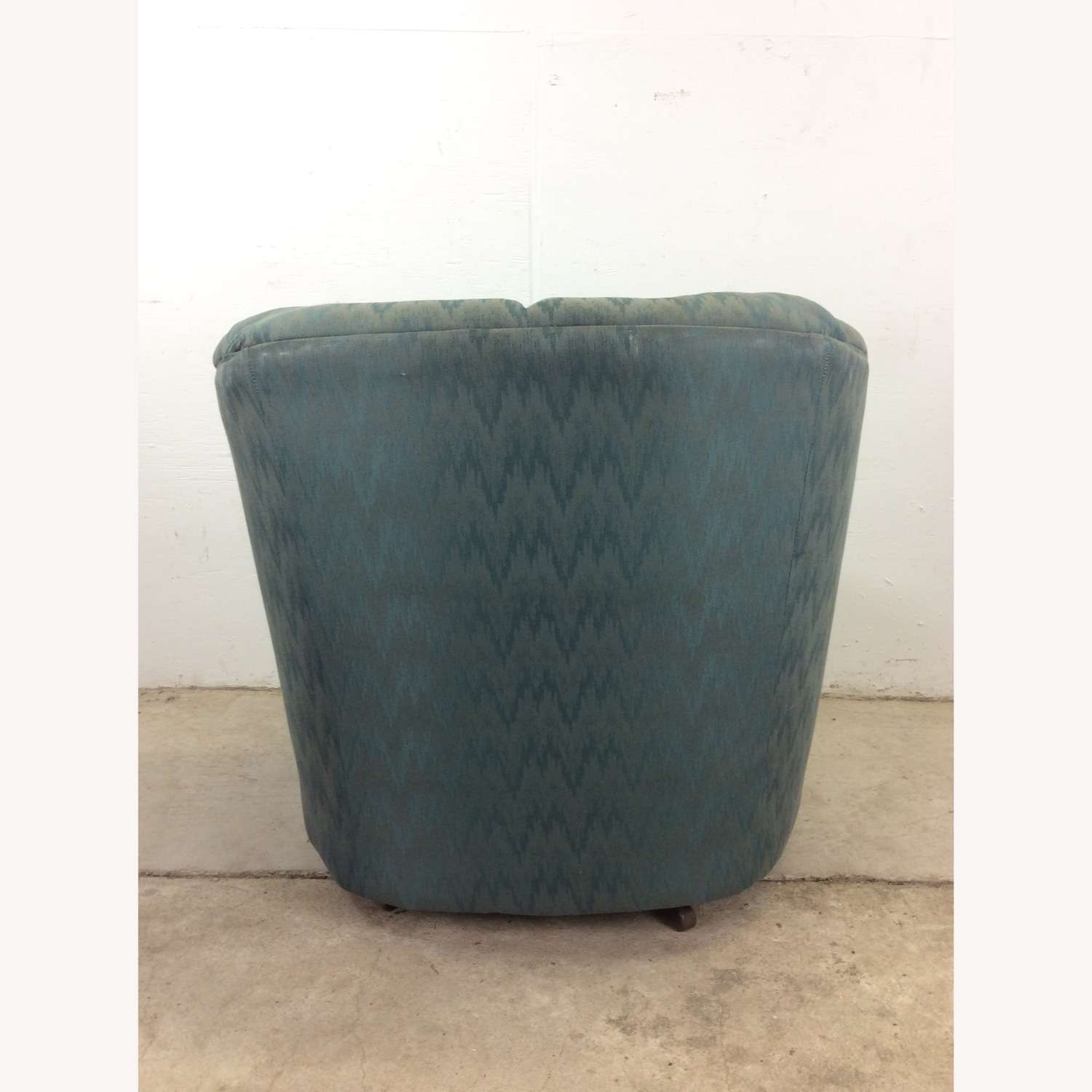 Vintage Teal 1980s Barrel Back Club Chair by Rowe - image-18