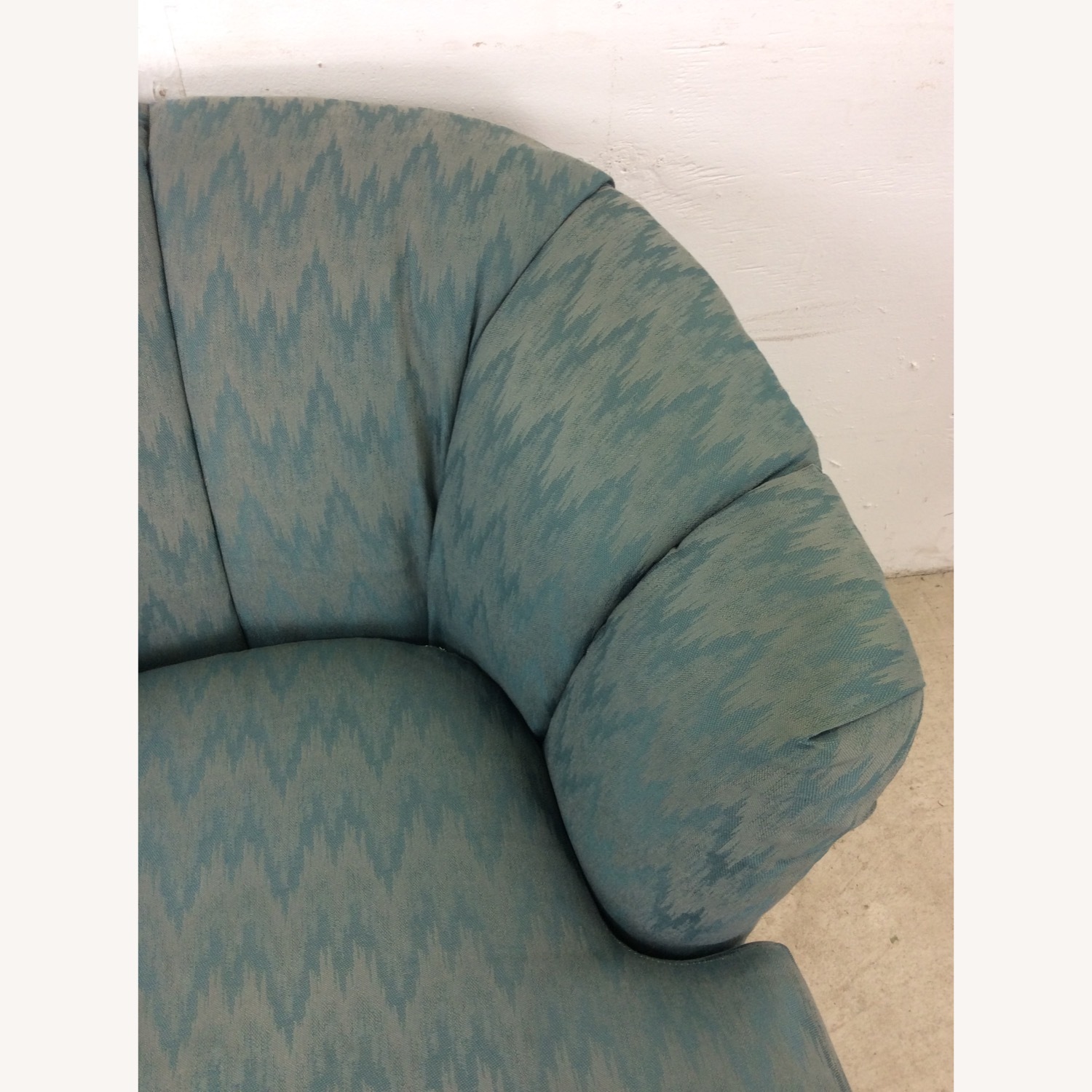 Vintage Teal 1980s Barrel Back Club Chair by Rowe - image-8