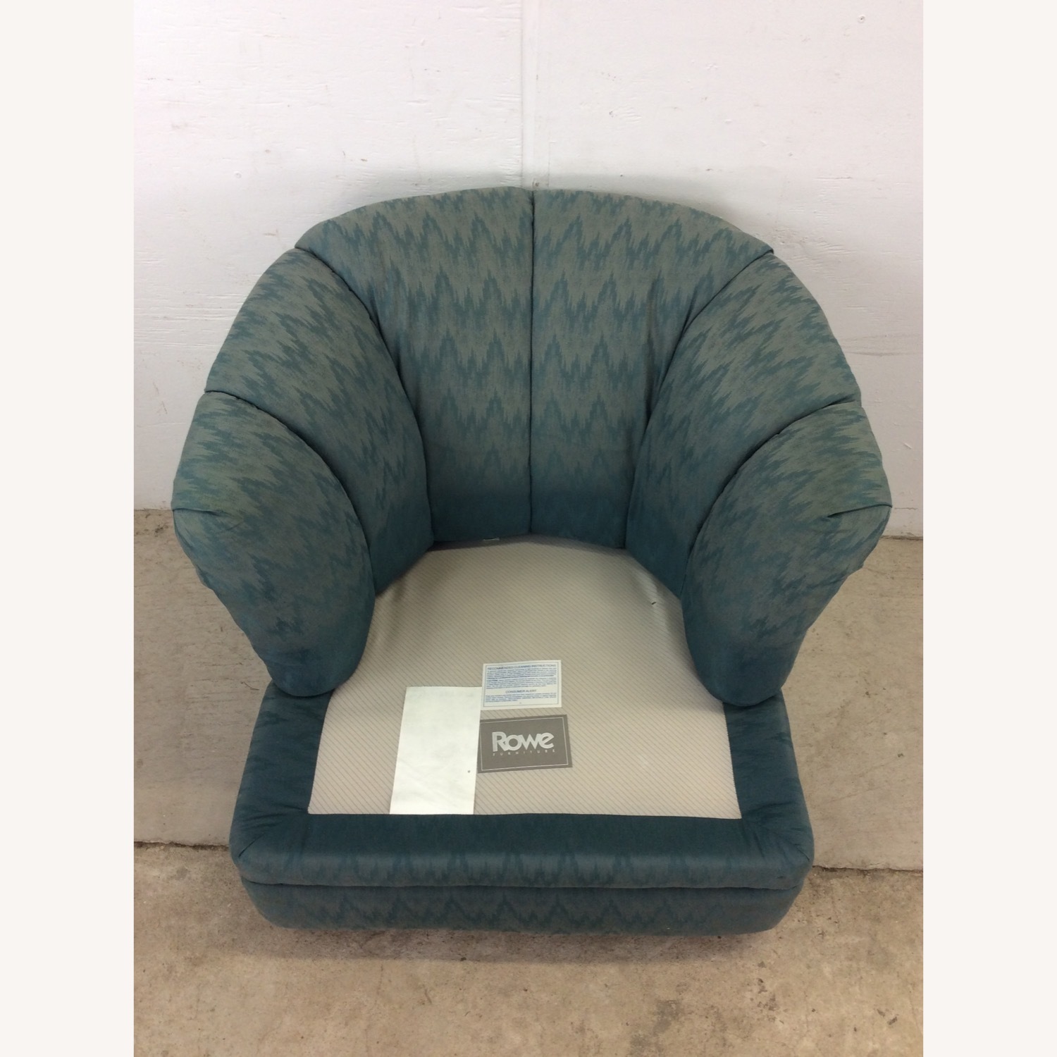Vintage Teal 1980s Barrel Back Club Chair by Rowe - image-12