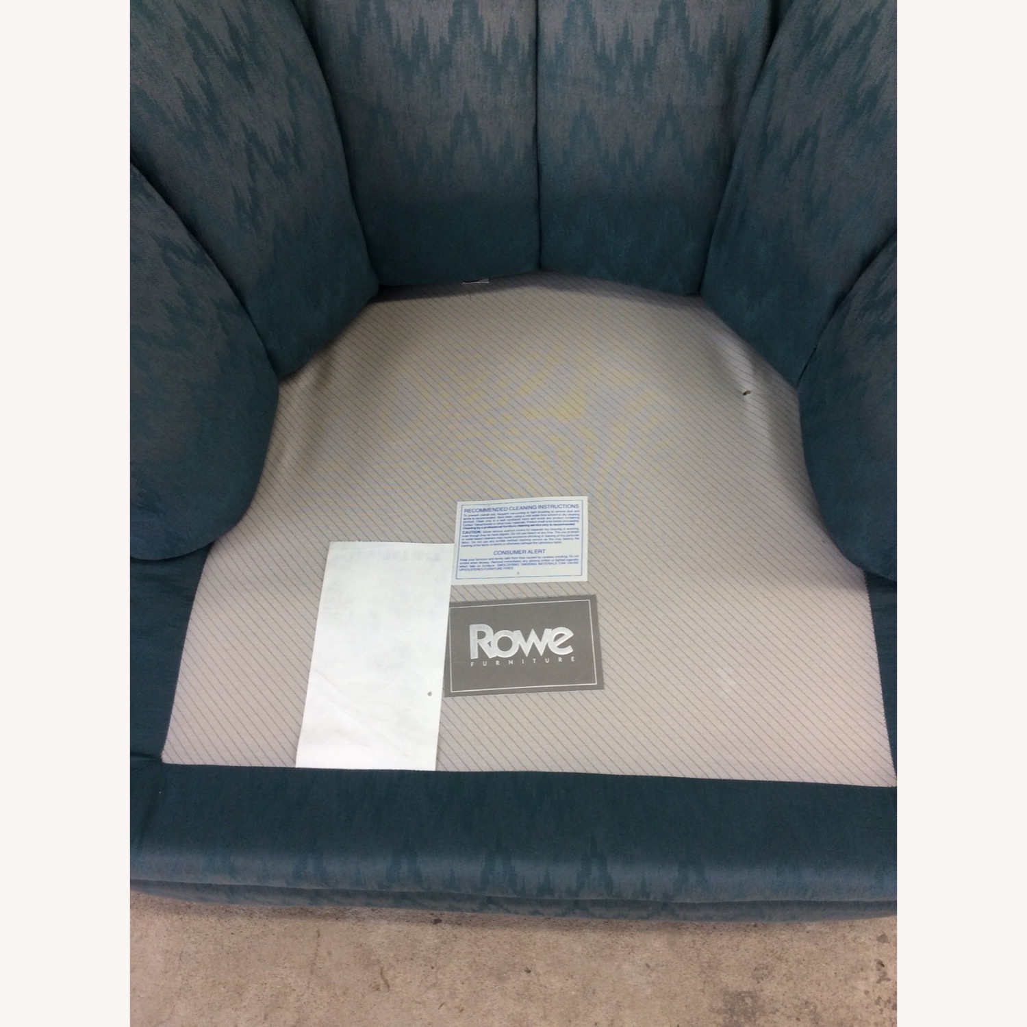 Vintage Teal 1980s Barrel Back Club Chair by Rowe - image-13