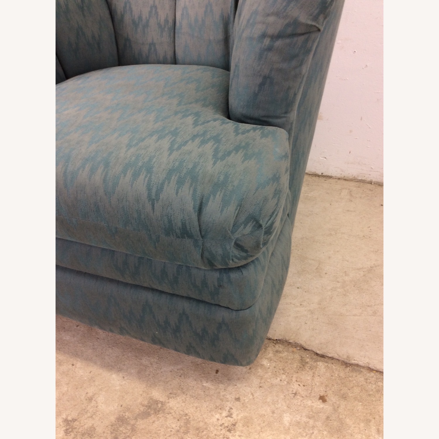 Vintage Teal 1980s Barrel Back Club Chair by Rowe - image-10