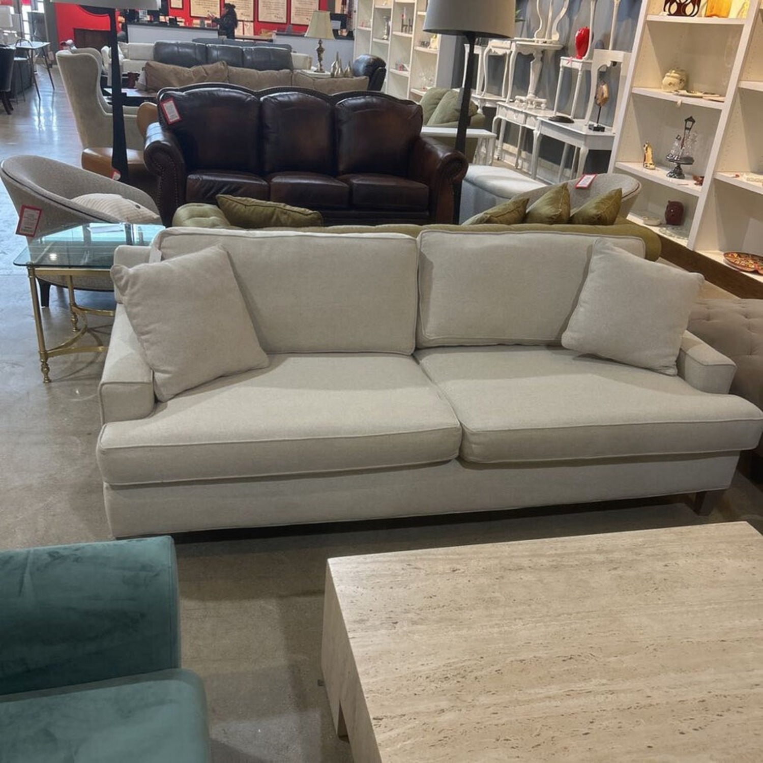 Contemporary Fabric Sofa Gray - image-2