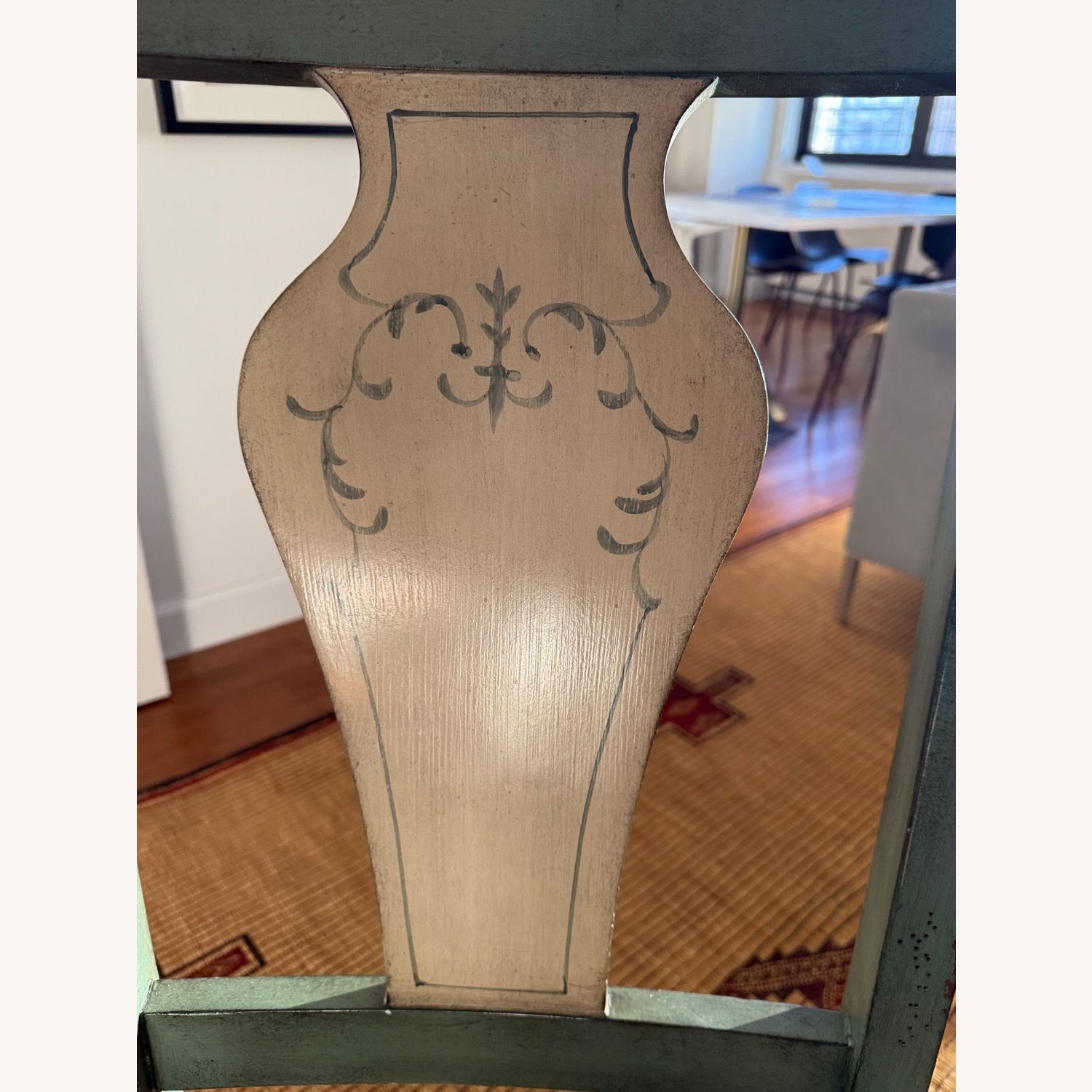 Horchow Writing Desk Pale Green and Cream - image-13