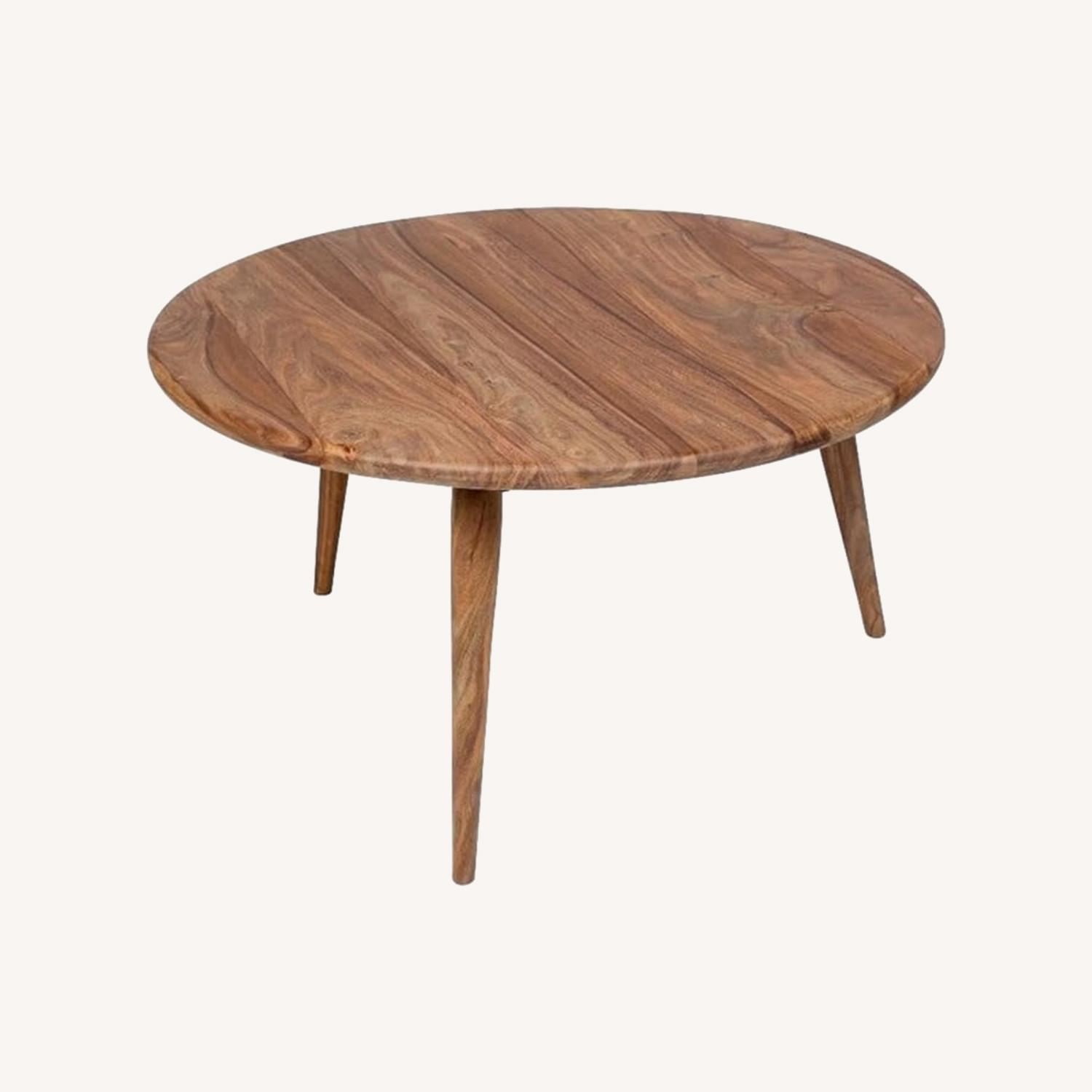 Round Walnut Coffee Table - image-0