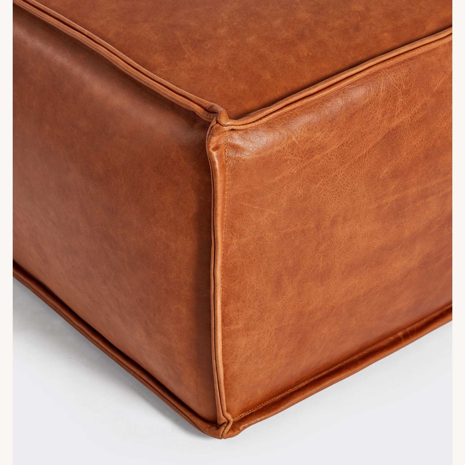 Rejuvenation Grant Square Leather Ottoman - image-2