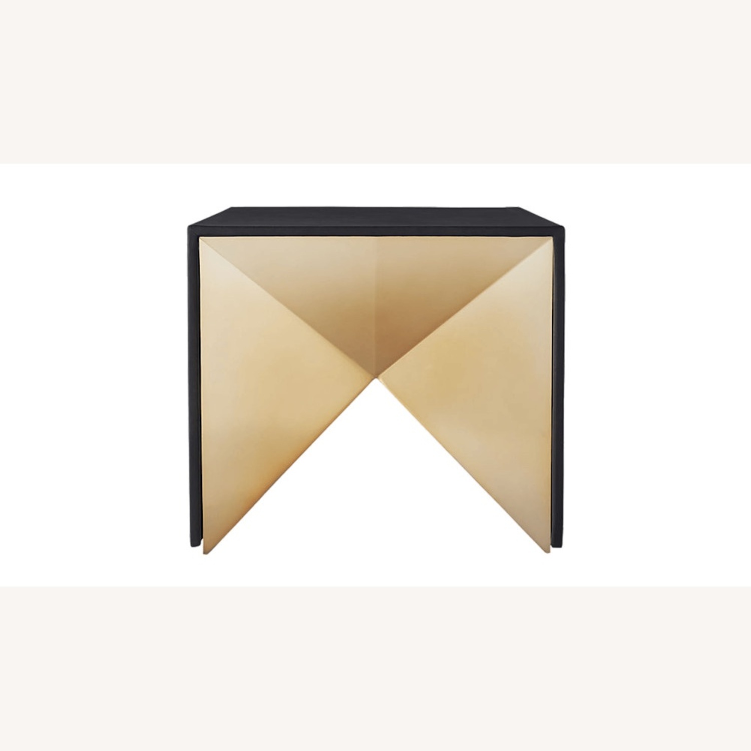 CB2 Black Leather Gold Table Set - image-5