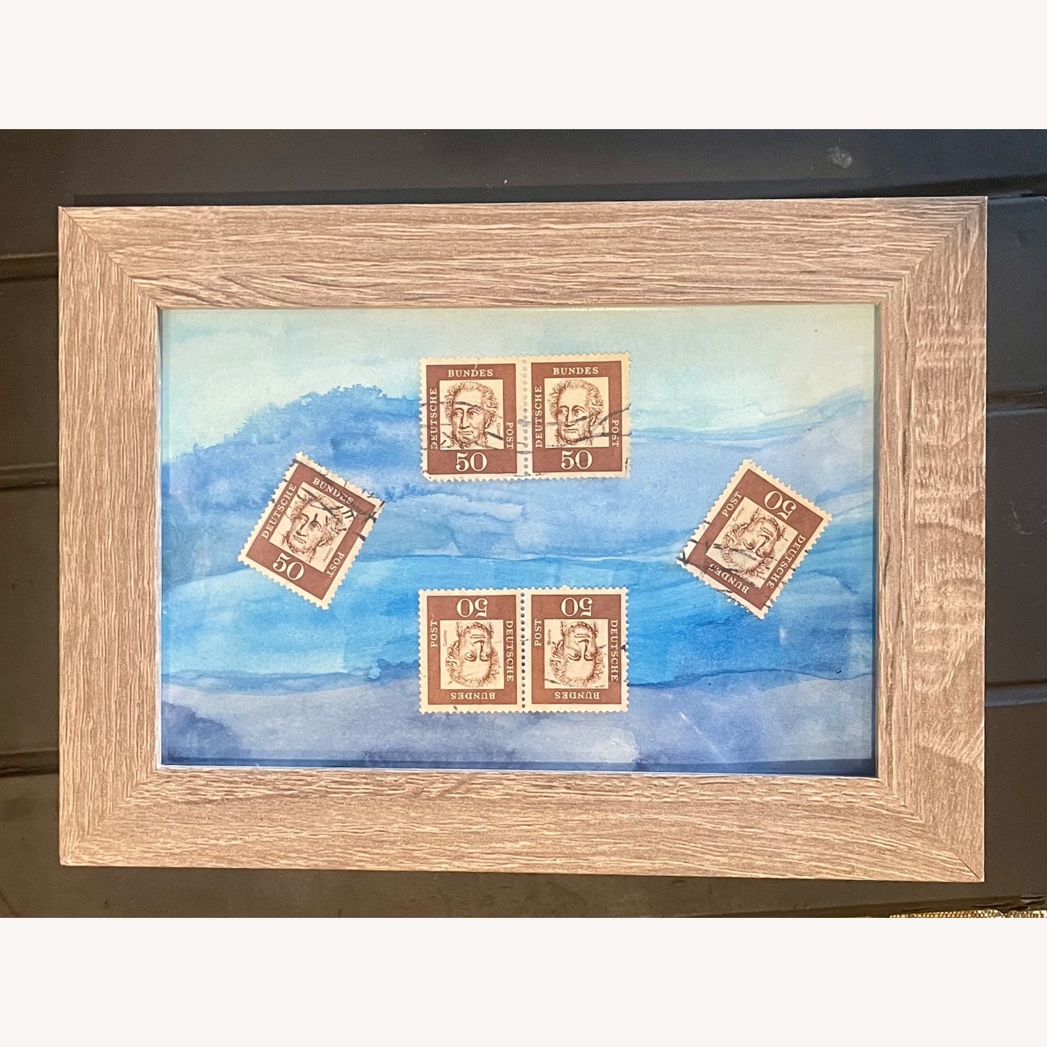 Germany 1961 Goethe Postage Stamps in Frame - image-1