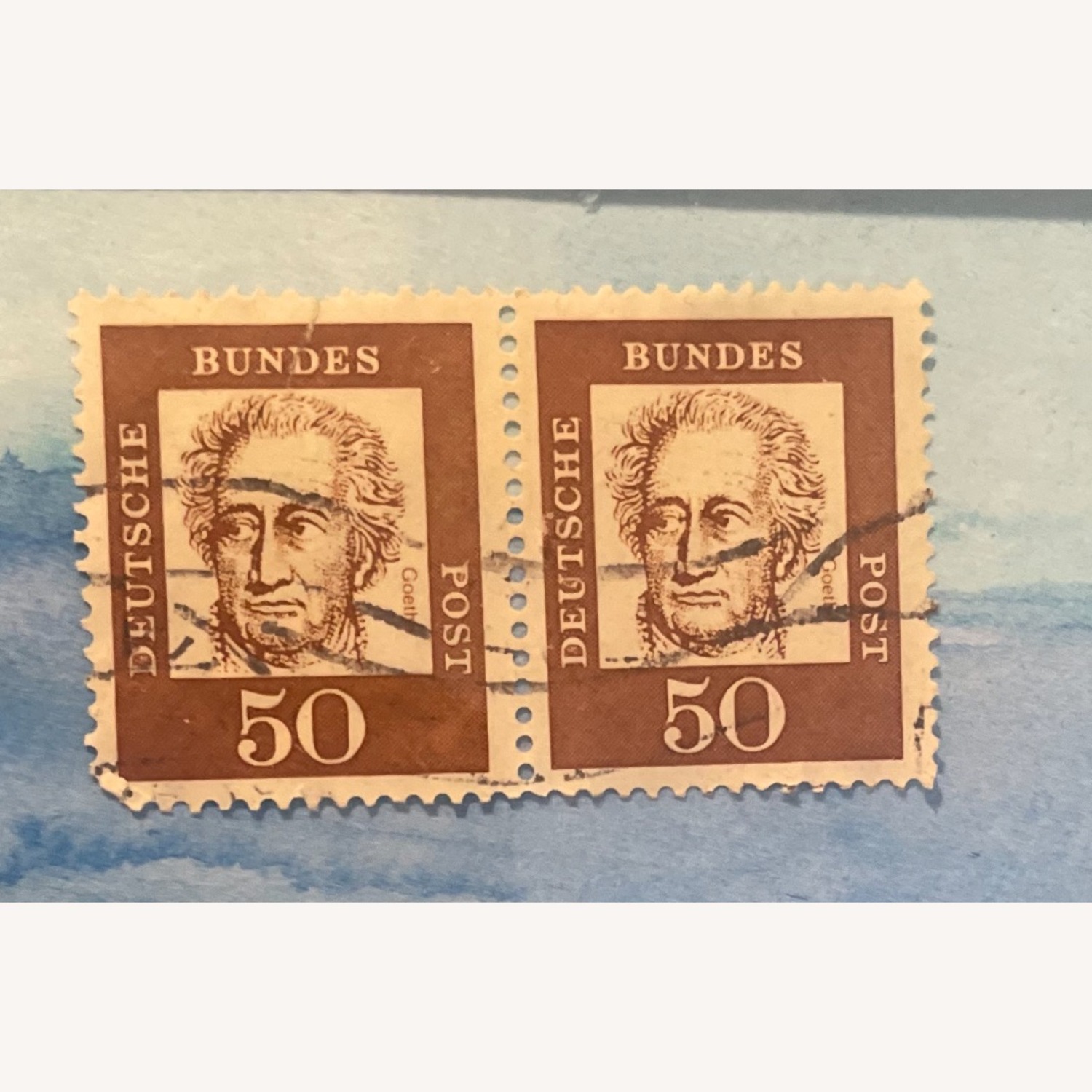 Germany 1961 Goethe Postage Stamps in Frame - image-6