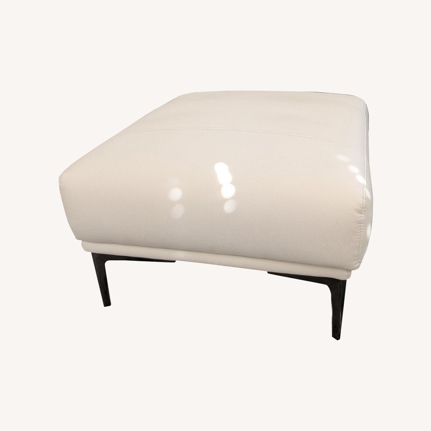 AllModern Fiore Large White Leather Ottoman - image-0