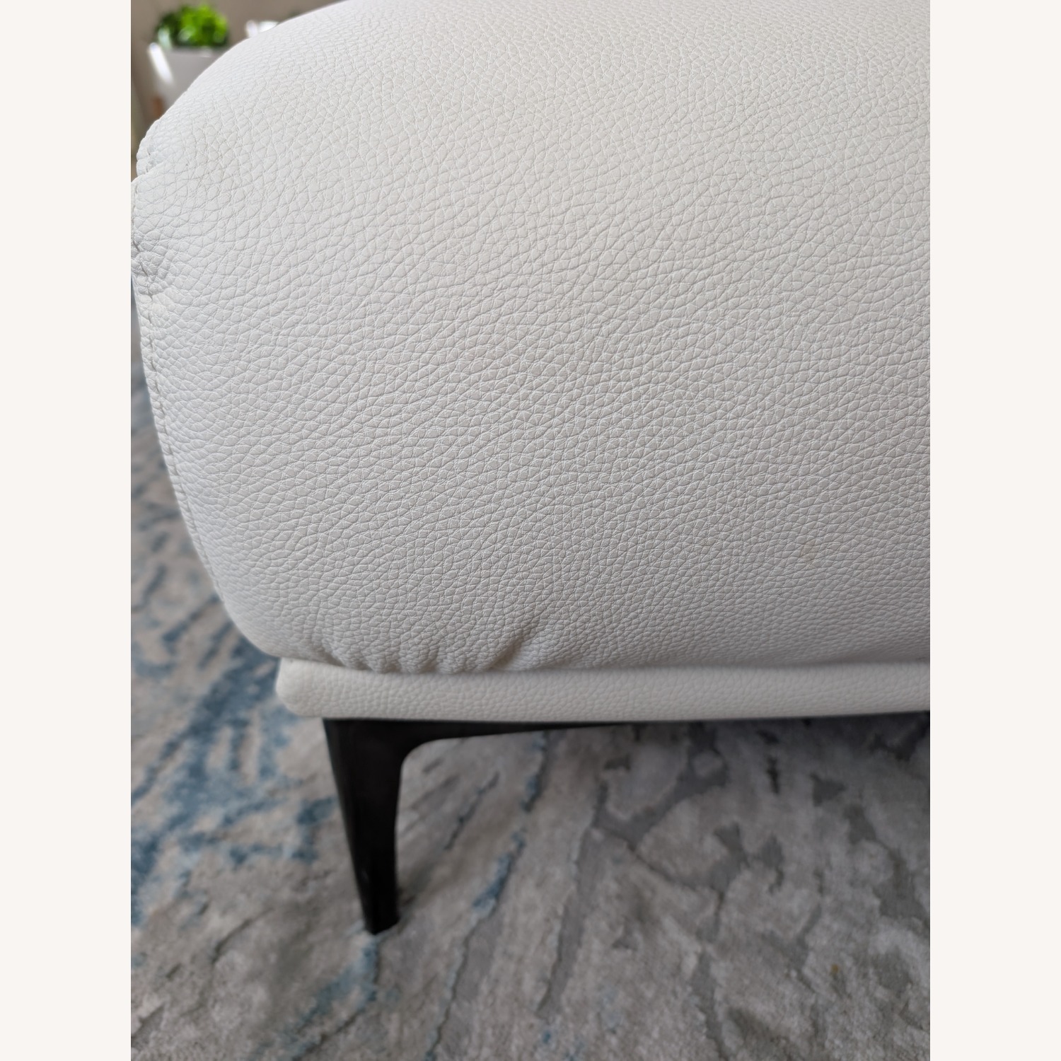 AllModern Fiore Large White Leather Ottoman - image-2