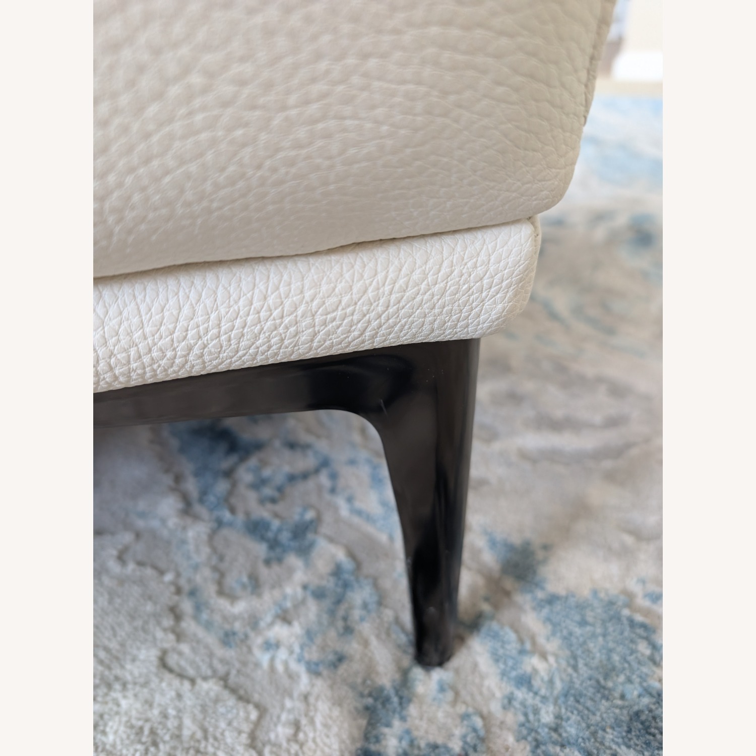 AllModern Fiore Large White Leather Ottoman - image-5