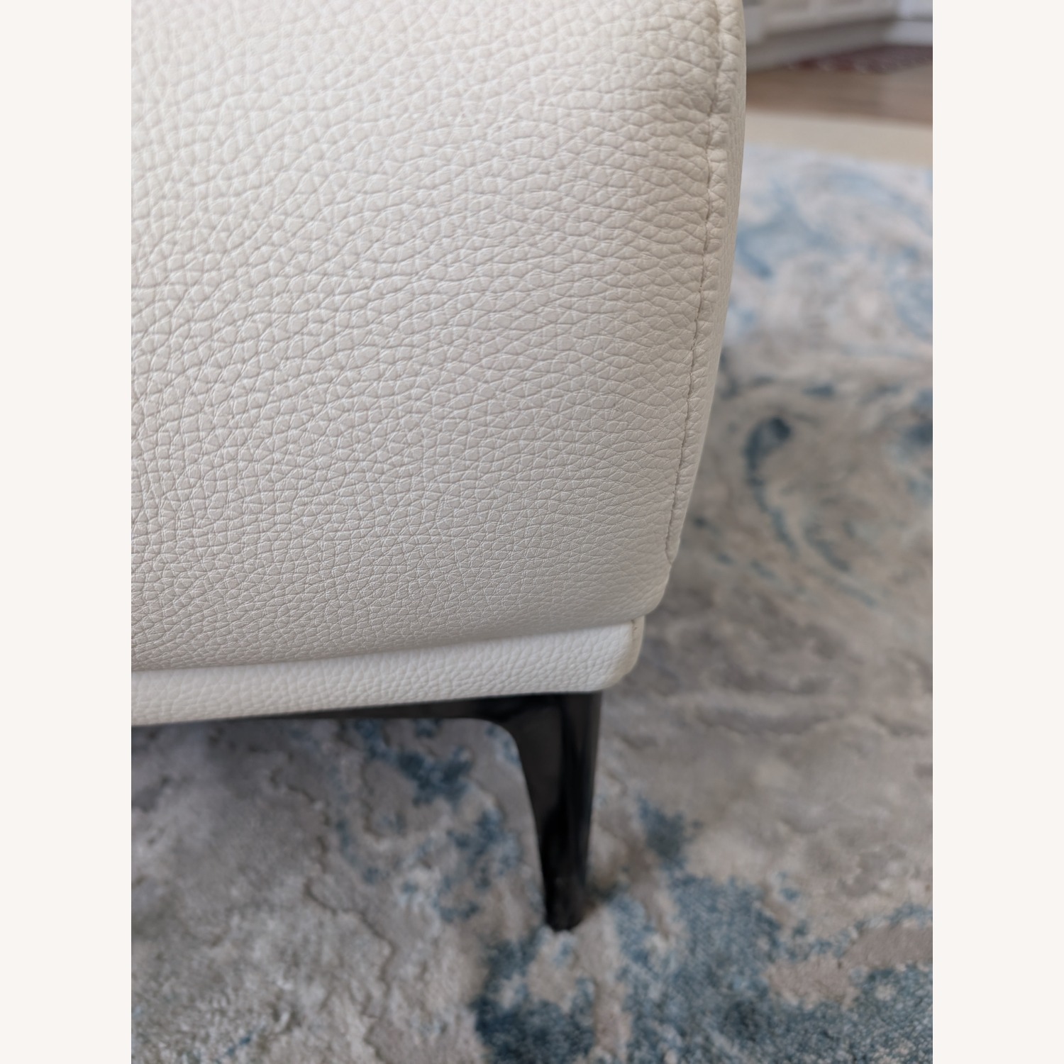 AllModern Fiore Large White Leather Ottoman - image-4