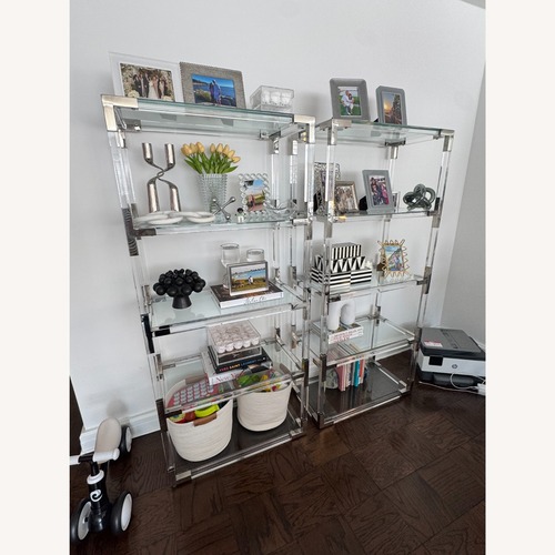 Used Safavieh Hayley Acrylic Bookshelf - Silver for sale on AptDeco