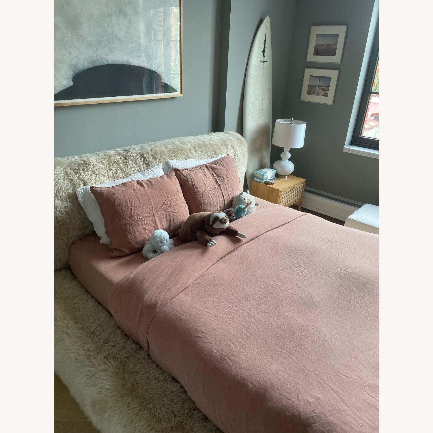 Restoration Hardware Yeti Sheepskin Platform Bed - image-2