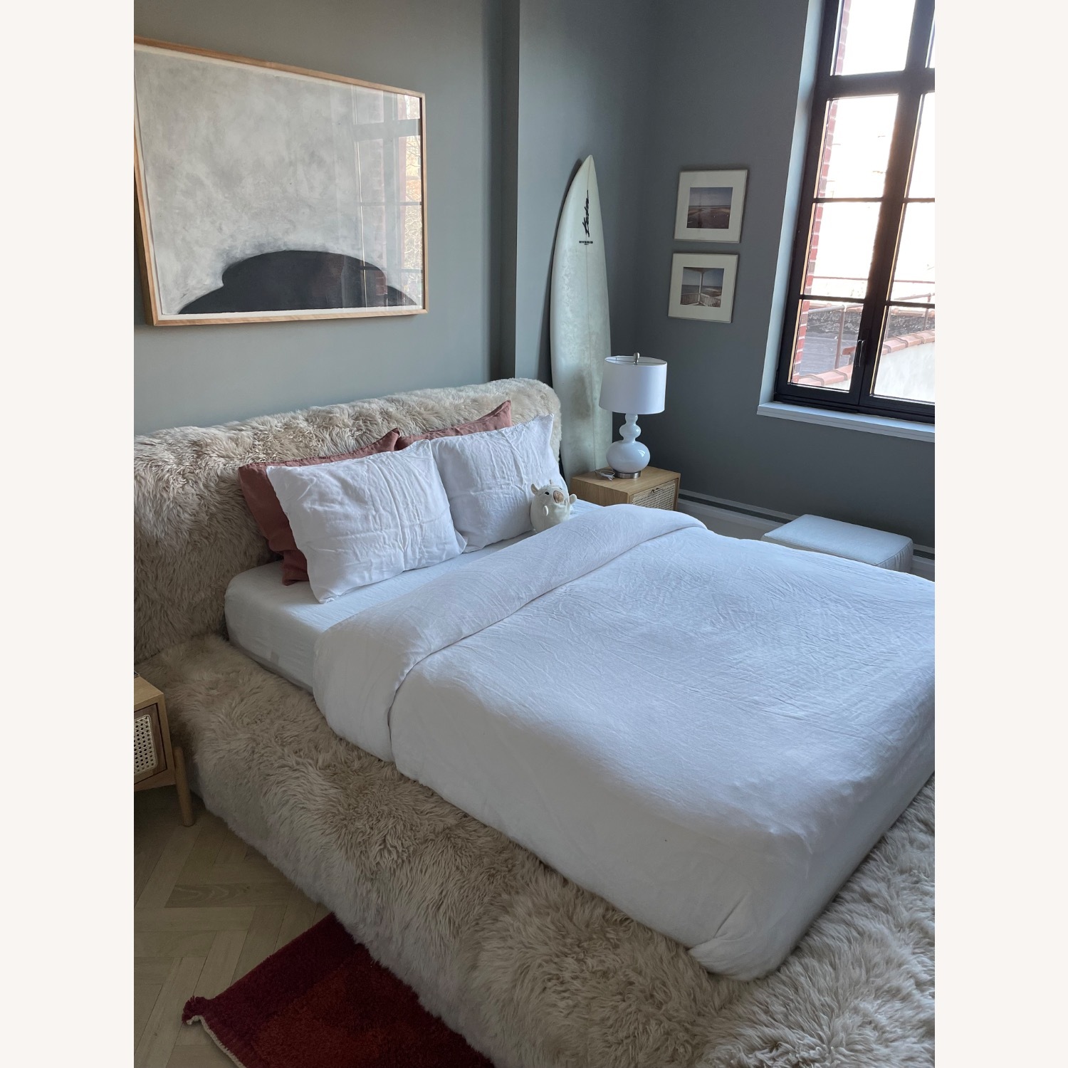 Restoration Hardware Yeti Sheepskin Platform Bed - image-1