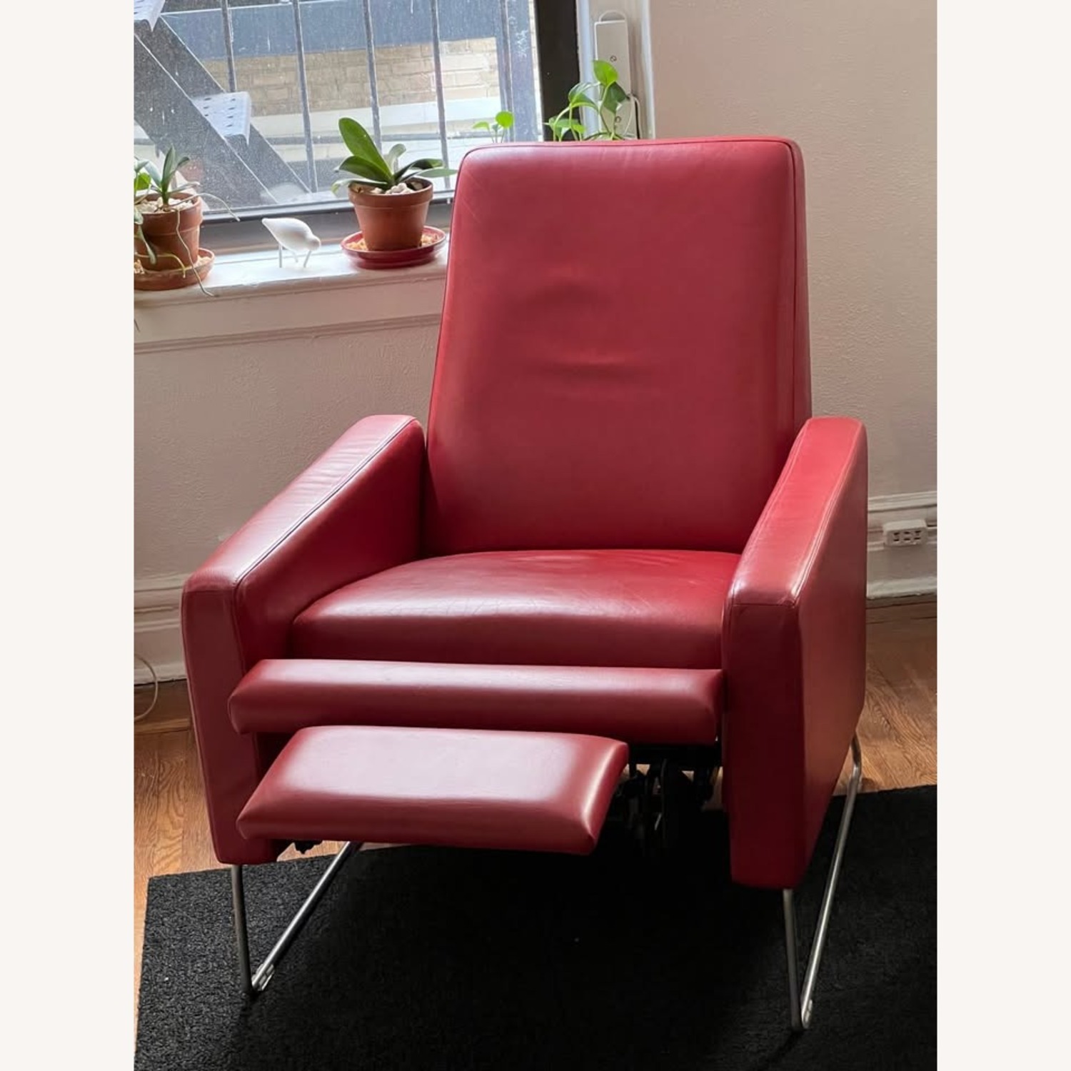 Design Within Reach Flight Recliner, Red Leather - image-1