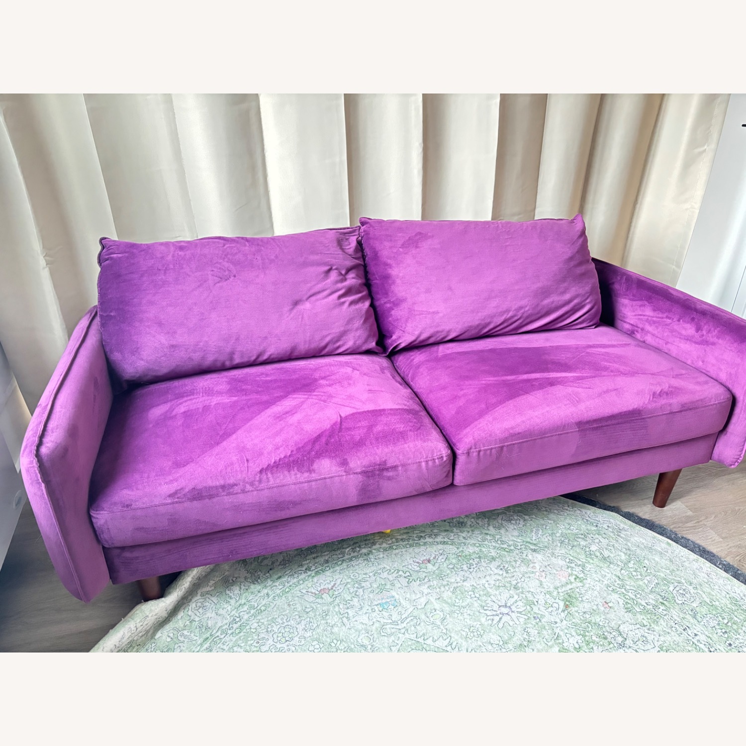 Everly Quinn Hessville Sofa 57.8" Velvet Round Arm Loveseat - image-1