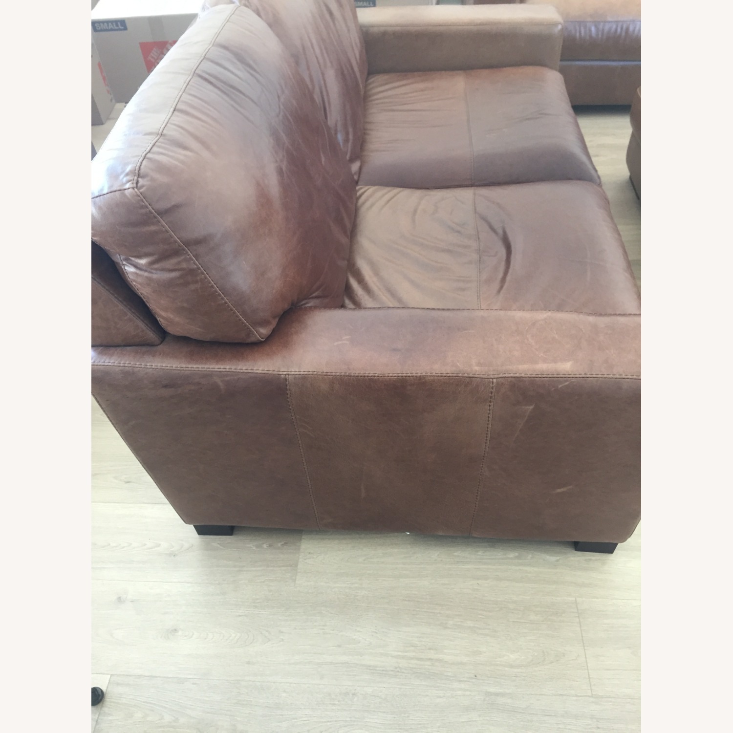 Top Grain Leather Loveseat - image-3