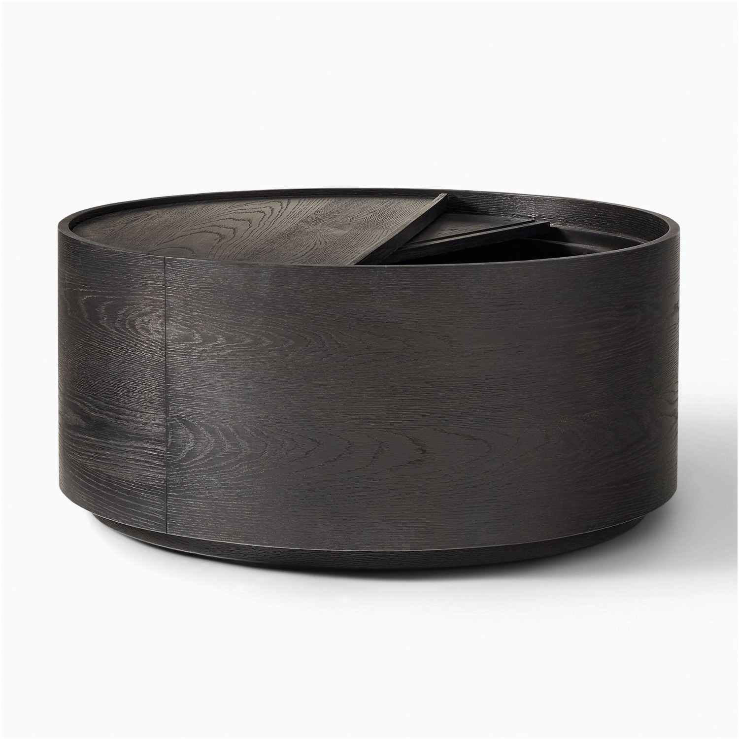 West Elm Volume Round Storage Drum Coffee Table - image-1