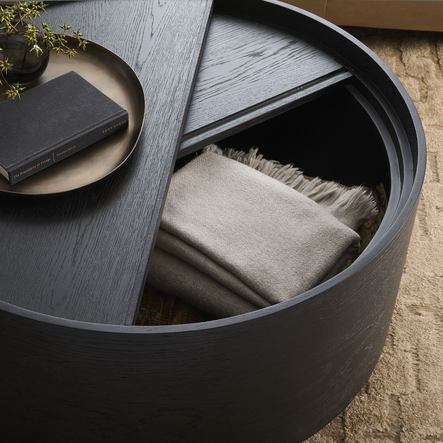 West Elm Volume Round Storage Drum Coffee Table - image-2
