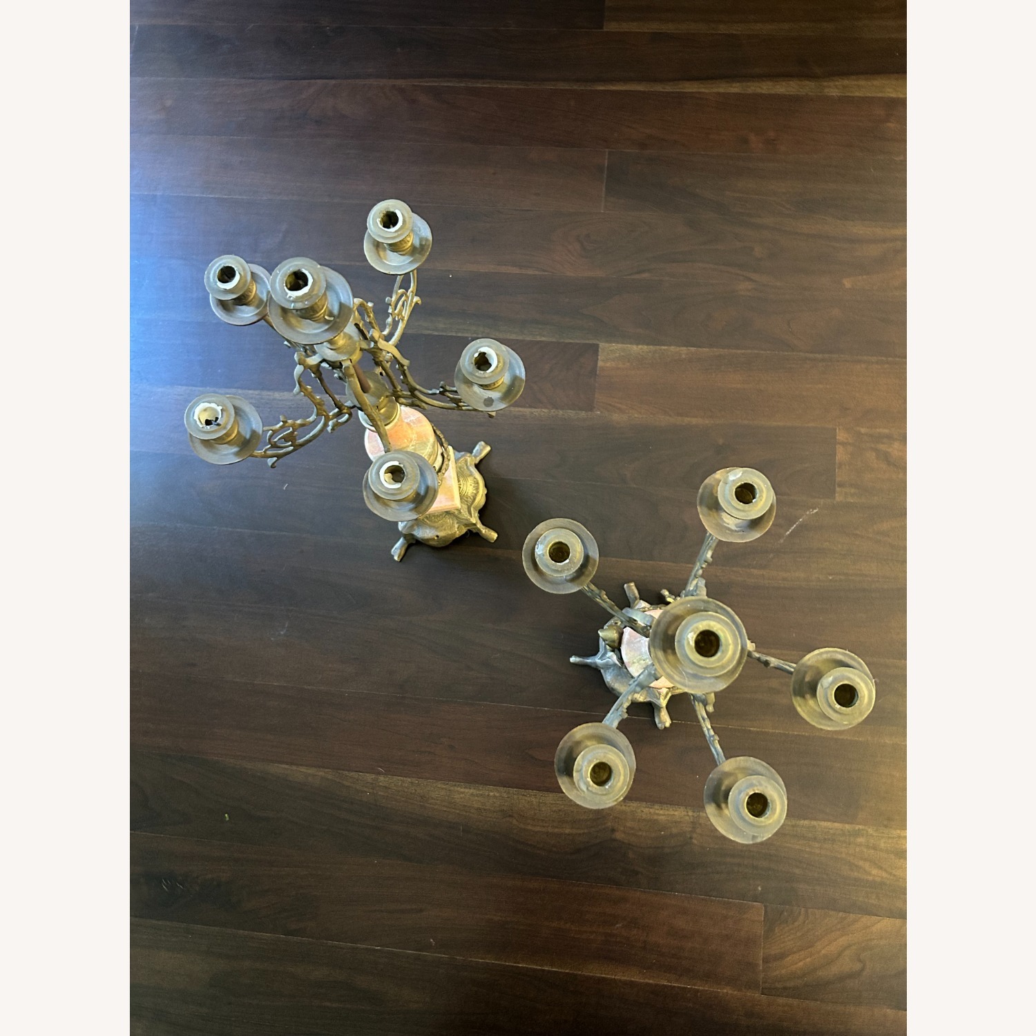 Antique Candelabras Gilded Bronze and Marble - image-2