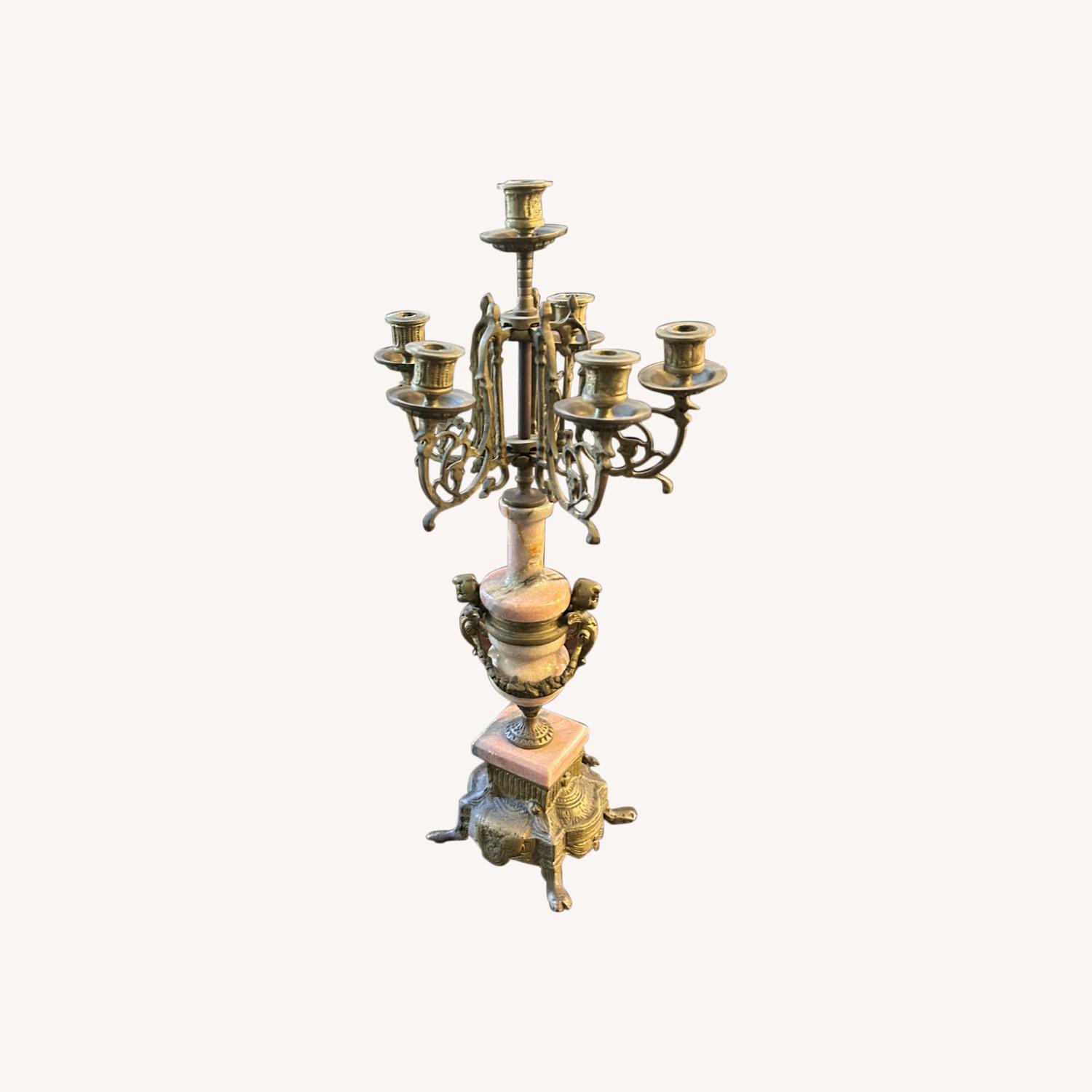 Antique Candelabras Gilded Bronze and Marble - image-0