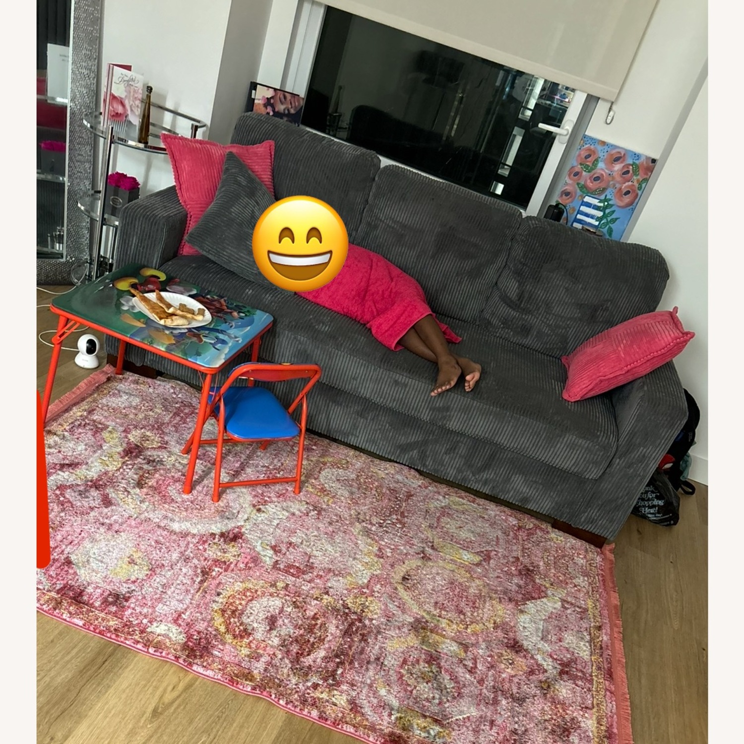 Wayfair Corduroy Grey Sofa   - image-3