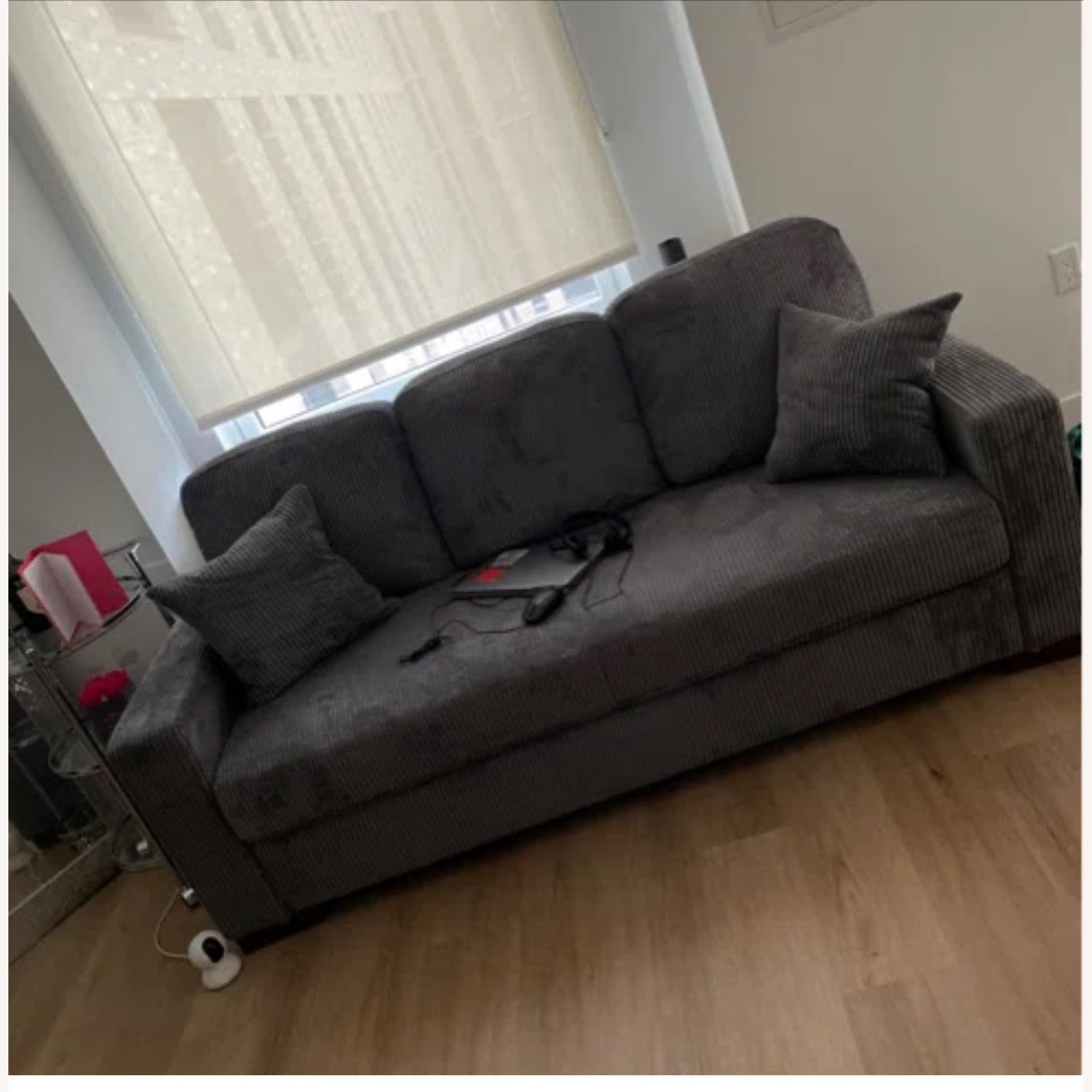 Wayfair Corduroy Grey Sofa   - image-2