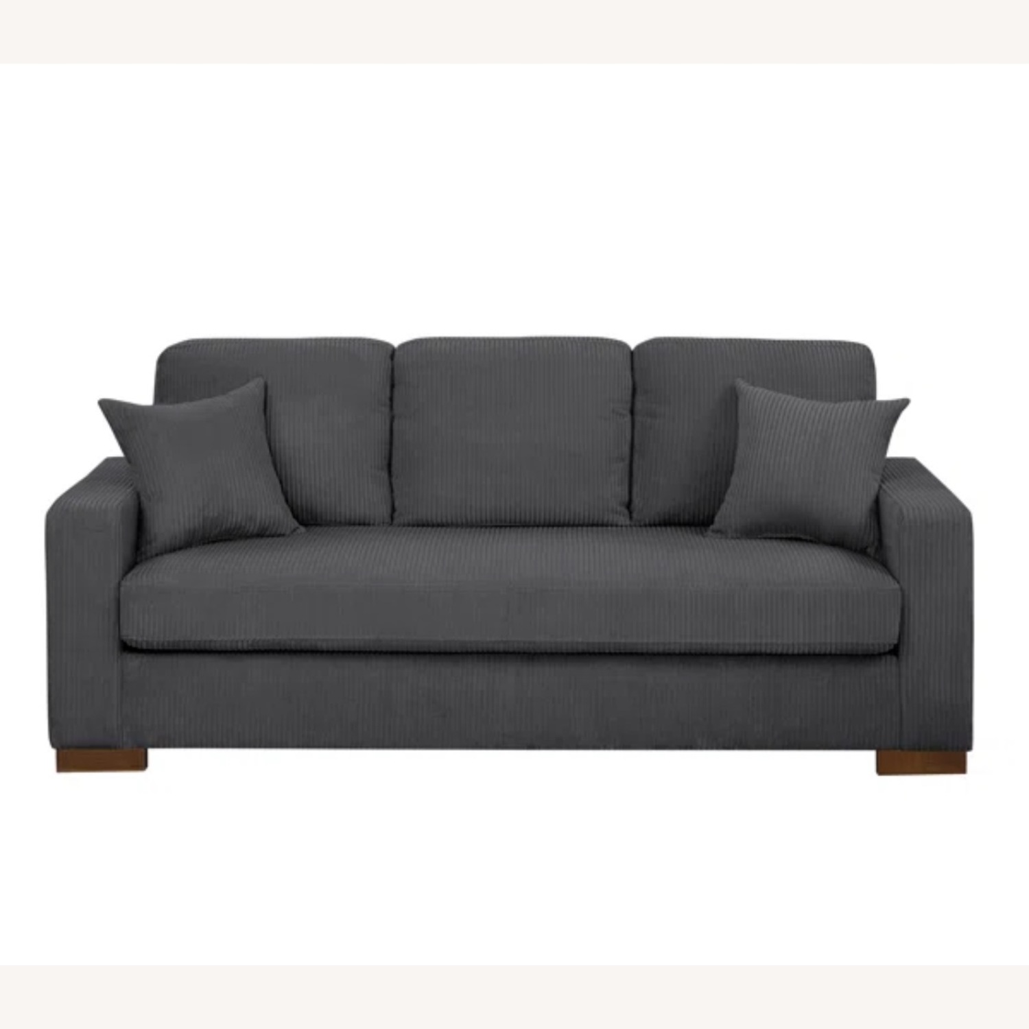Wayfair Corduroy Grey Sofa   - image-1