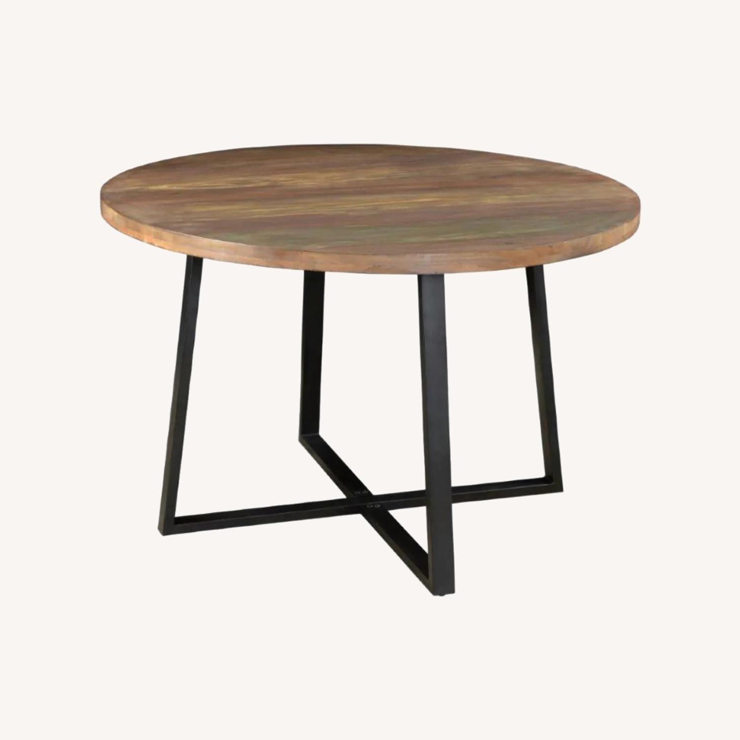 Round Reclaimed Wood Dining Table - 48" - image-0