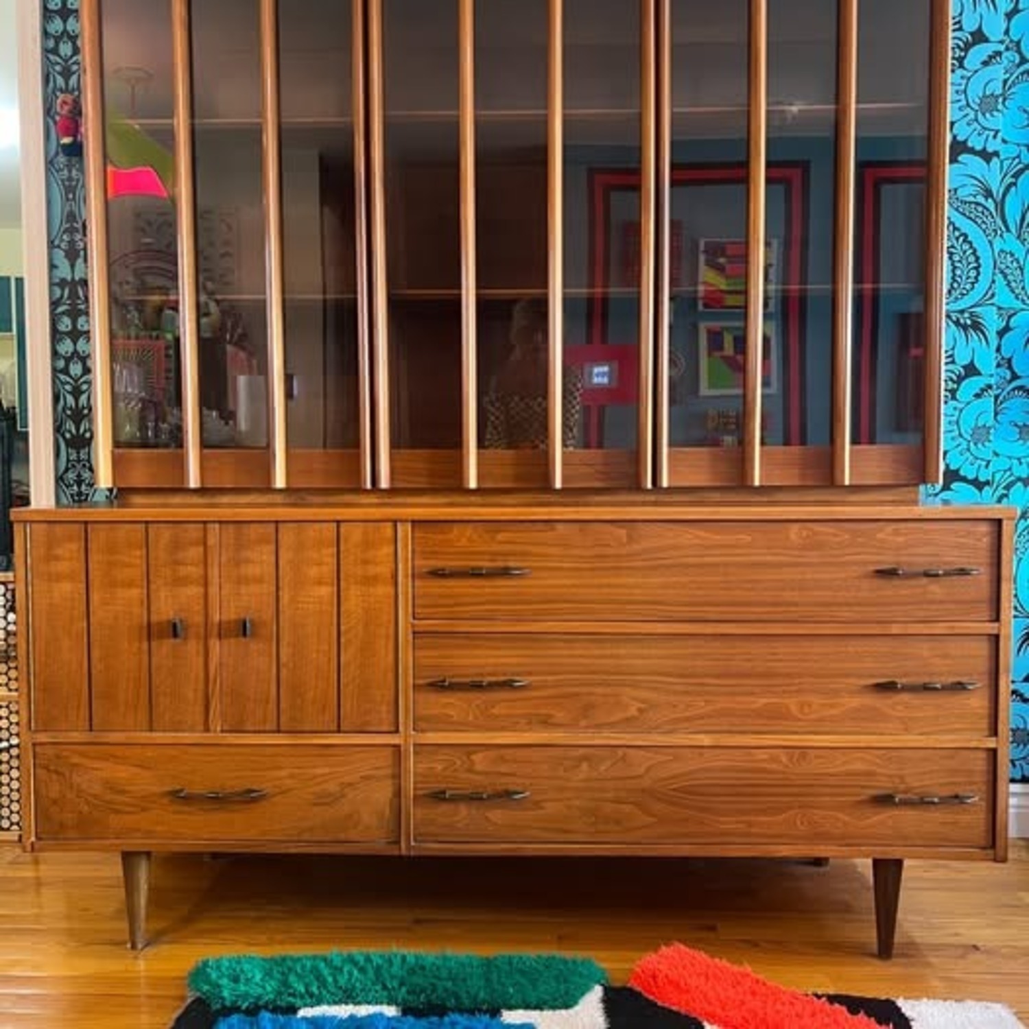 Young Manufacturing MCM Walnut China Cabinet - image-2