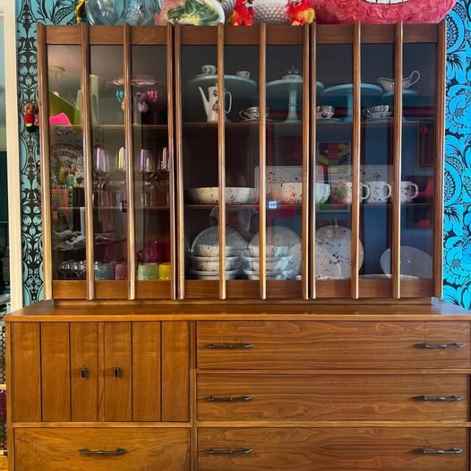 Young Manufacturing MCM Walnut China Cabinet - image-1