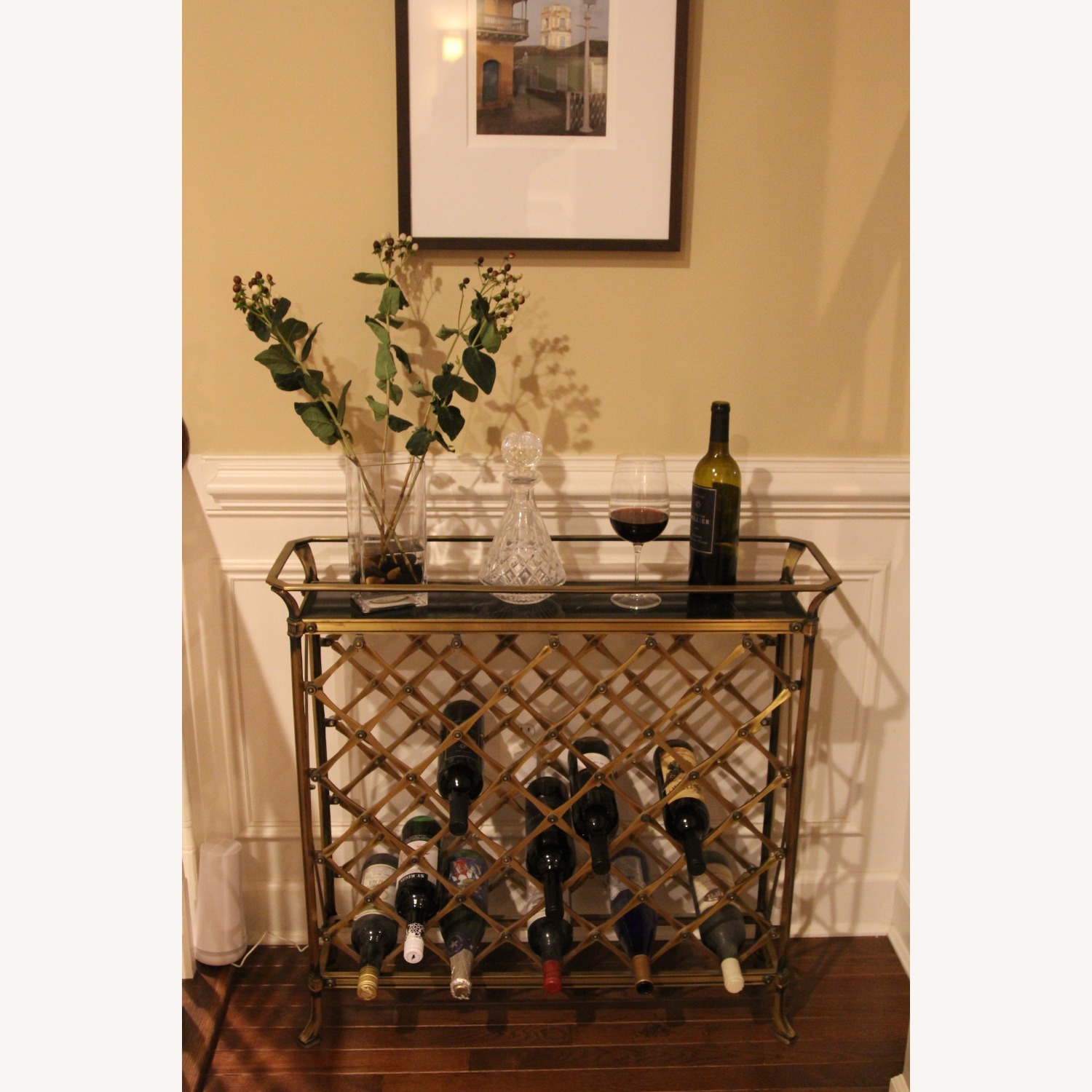 Restoration Hardware Brass and Marble Wine Stand - image-2