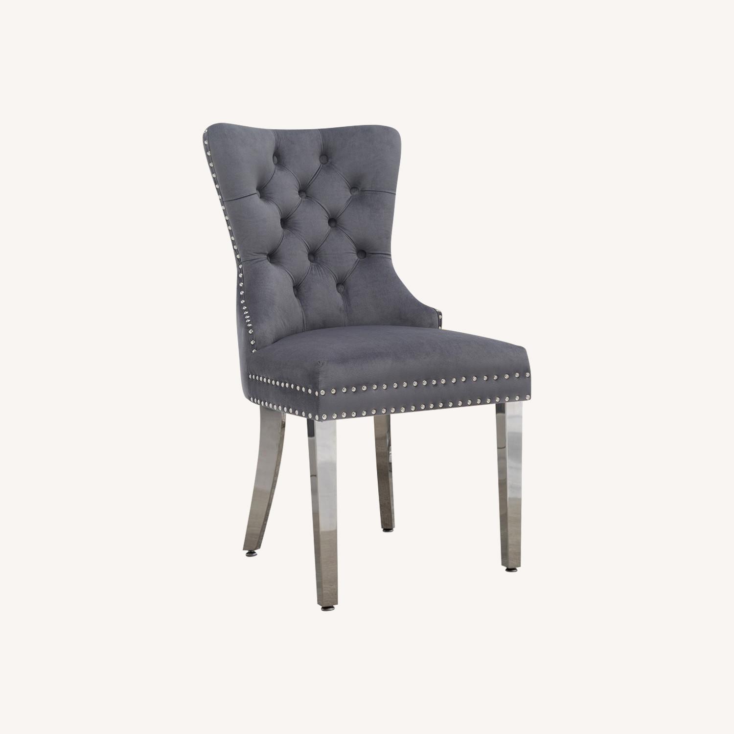 Wayfair Grey Velvet Dining Chairs - image-0