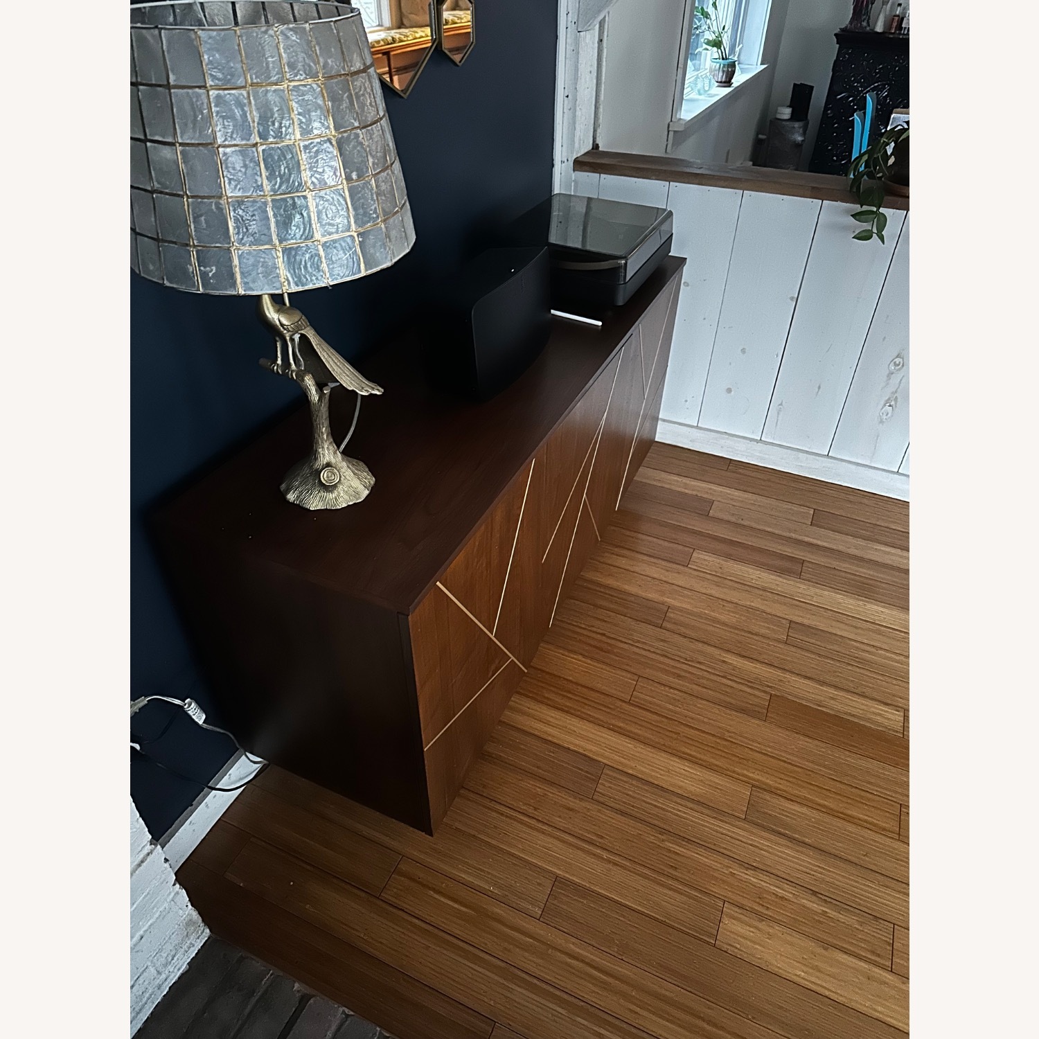 Walnut Brass Inlay Living Room Cabinet - image-2