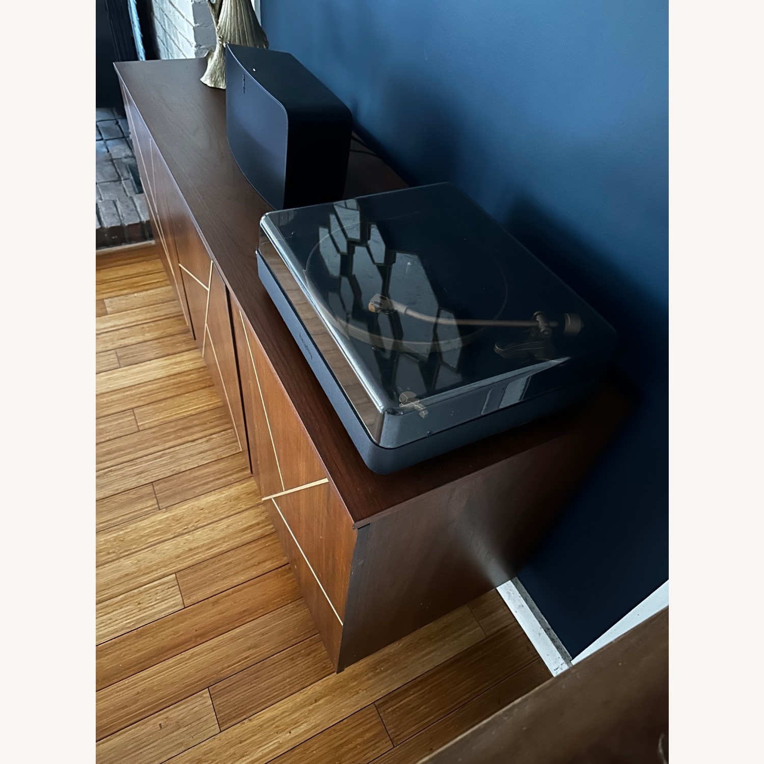 Walnut Brass Inlay Living Room Cabinet - image-3