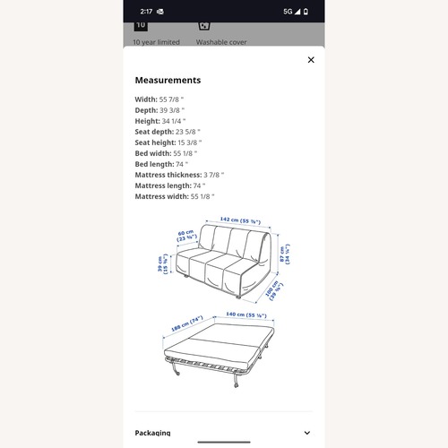 Used IKEA LYCKSELE With Soft Green Cover for sale on AptDeco